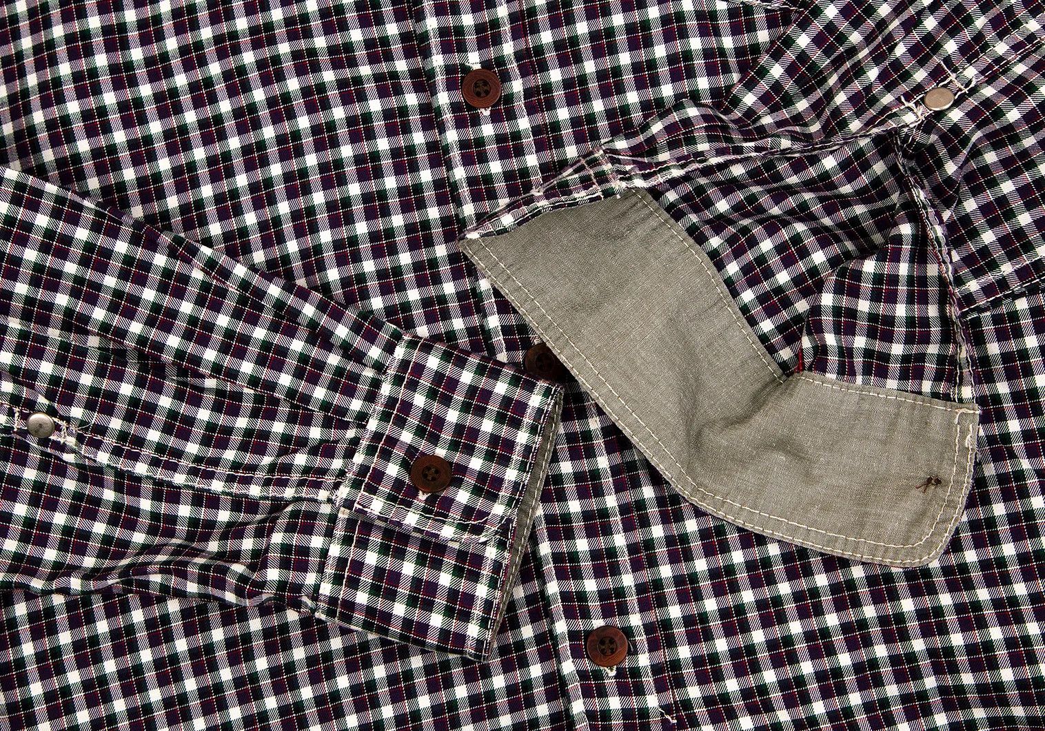Junya Watanabe Checkered Shirt in Purple and Green, Size XS Size US XS / EU 42 / 0 - 5 Thumbnail