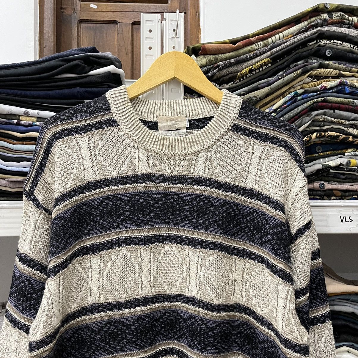 Homespun Knitwear Gard robie brown stripes knit sweater Size US L / EU 52-54 / 3 - 2 Thumbnail