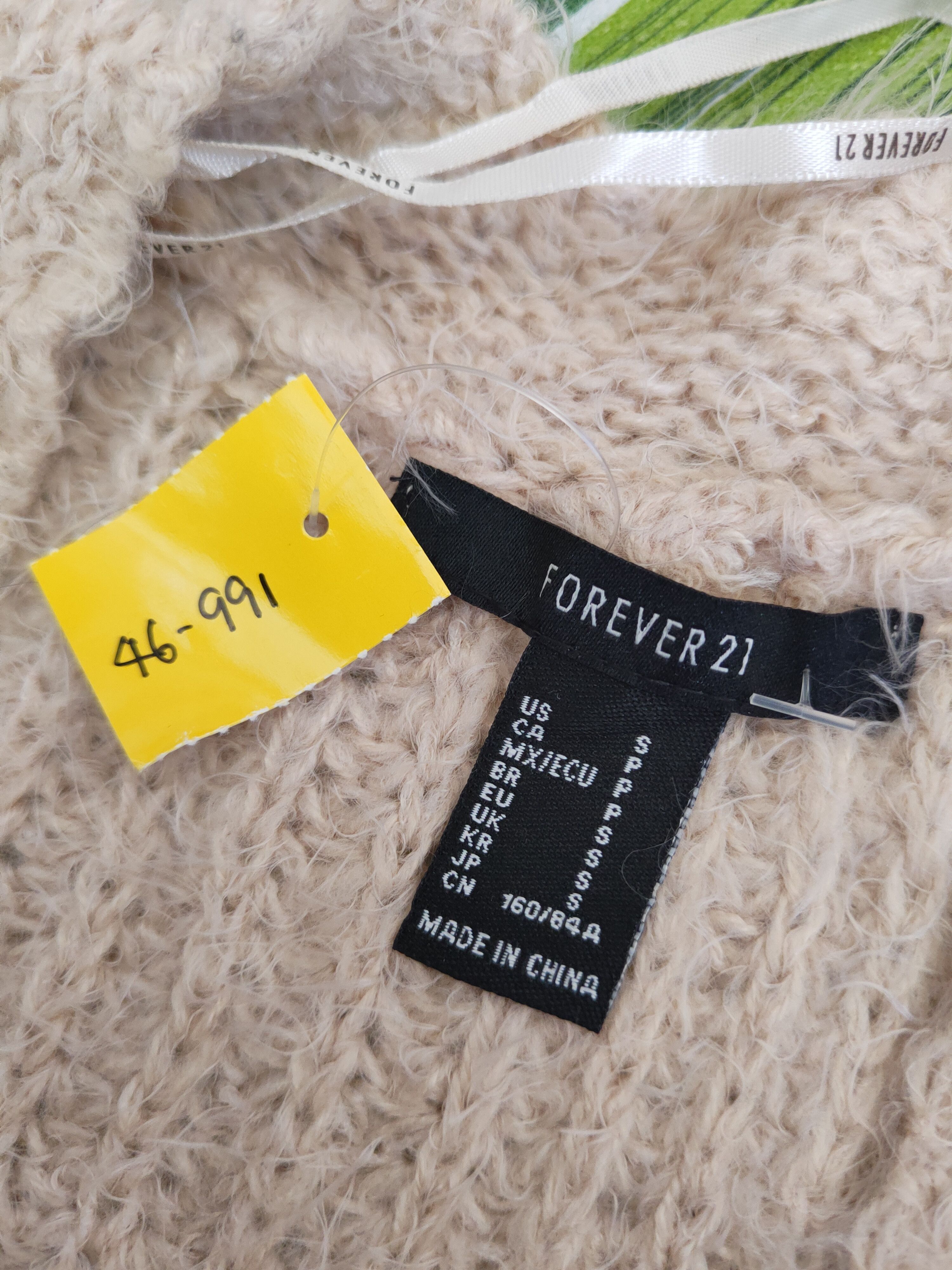 Forever 21 DL Forever 21 Beige Fur Mohair Knitwear Cardigan #46-991 Size S / US 4 / IT 40 - 12 Thumbnail