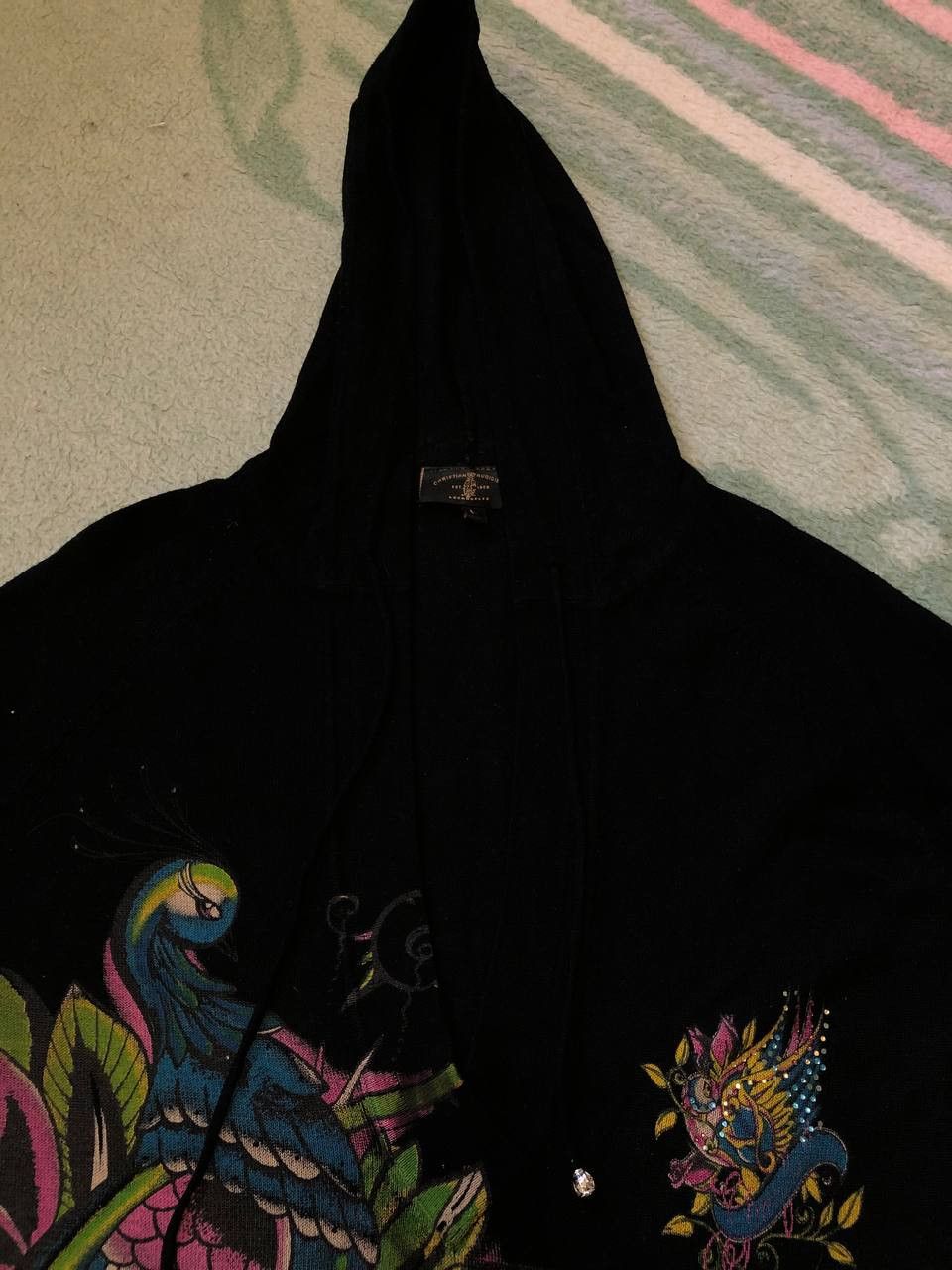 Christian Audigier VTG Christian Audigier Hoodie Sweater Graphic PRINT Studded Size L / US 10 / IT 46 - 16 Thumbnail