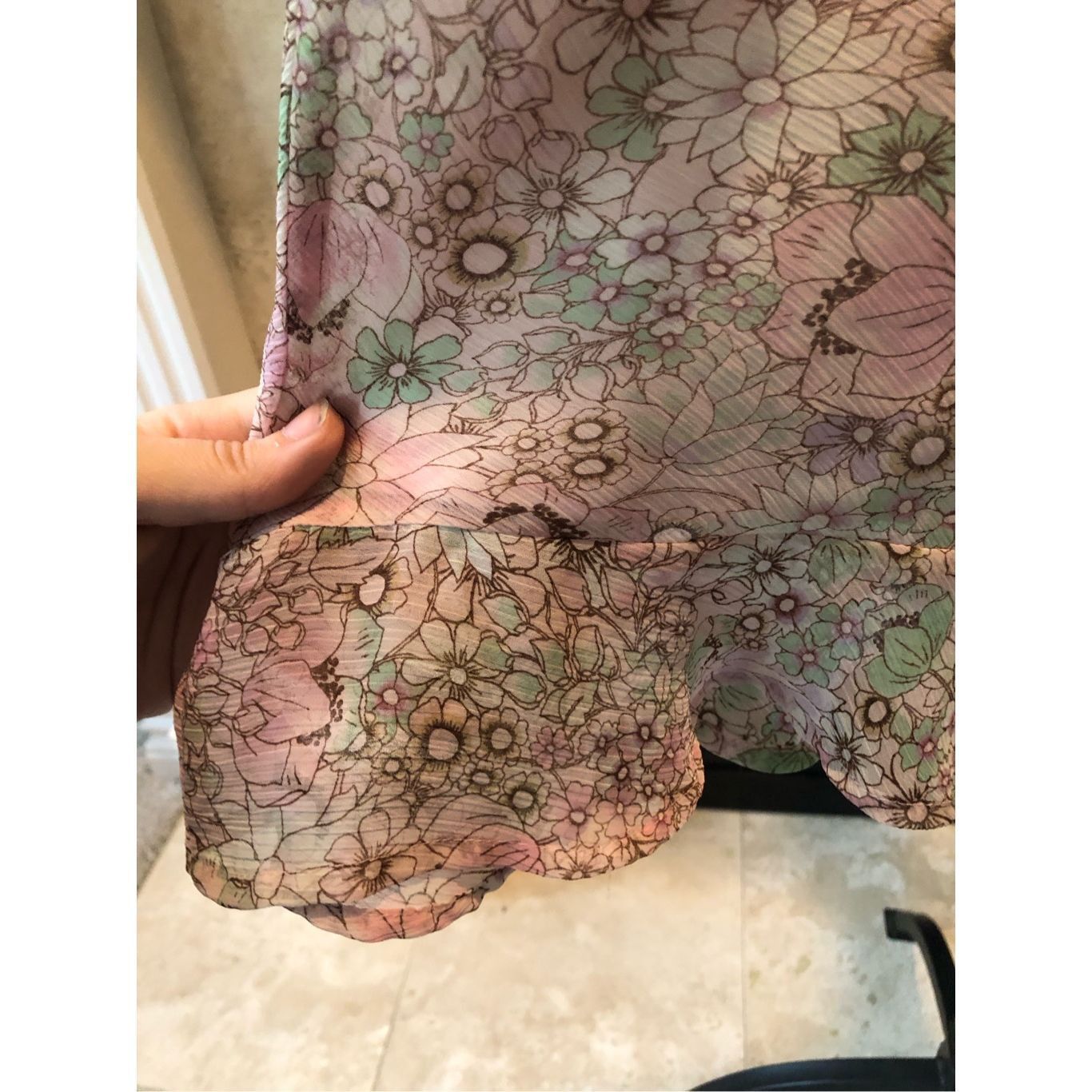 Other Jaclyn Smith Women’s Pink and Teal Floral Pattern Design Ruf Size 30" / US 8 / IT 44 - 3 Thumbnail