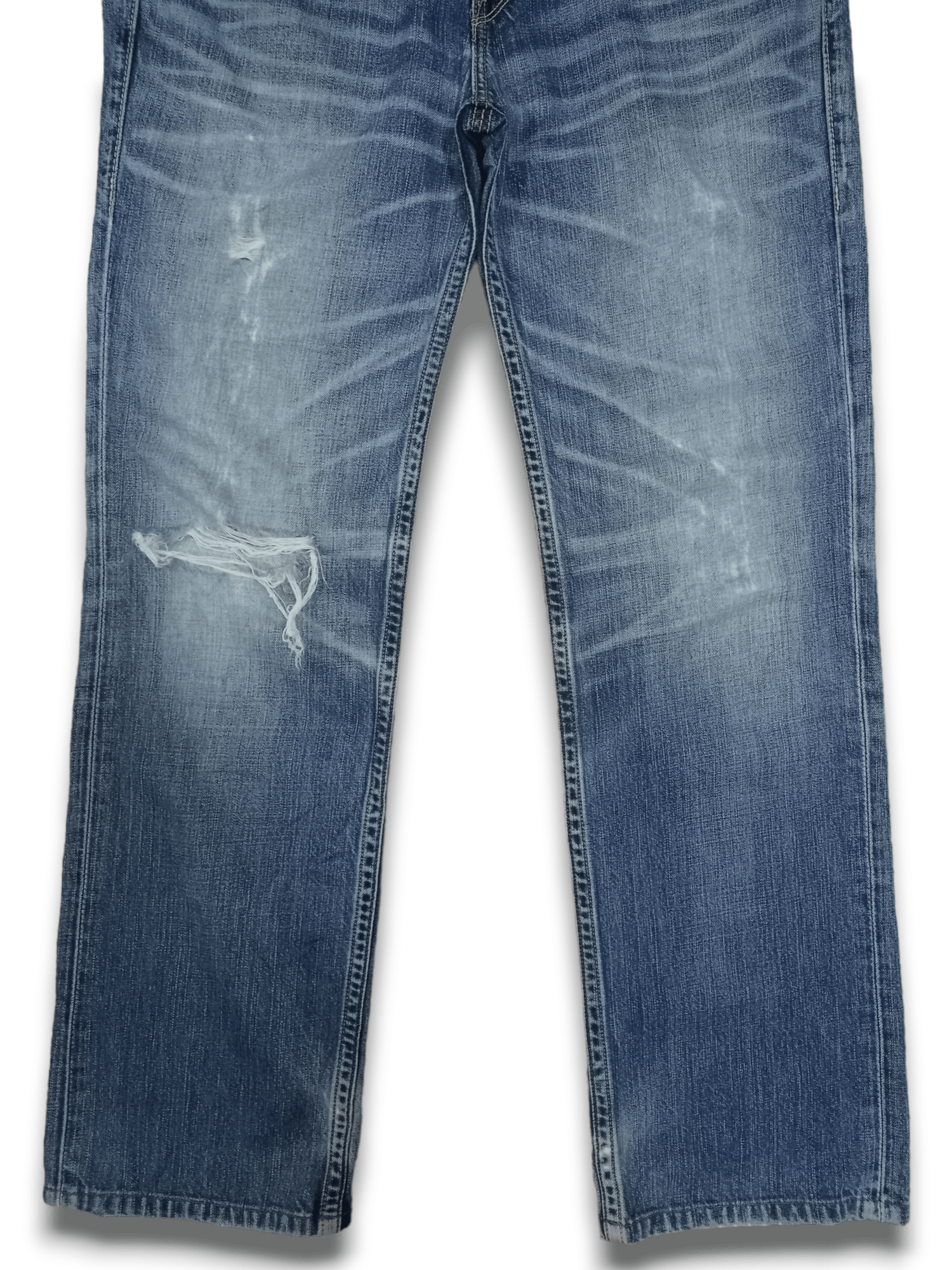 Levi's Vintage 90s Levis 502 Blue Wash Studded Baggy Jeans 32x30 Size US 32 / EU 48 - 6 Thumbnail