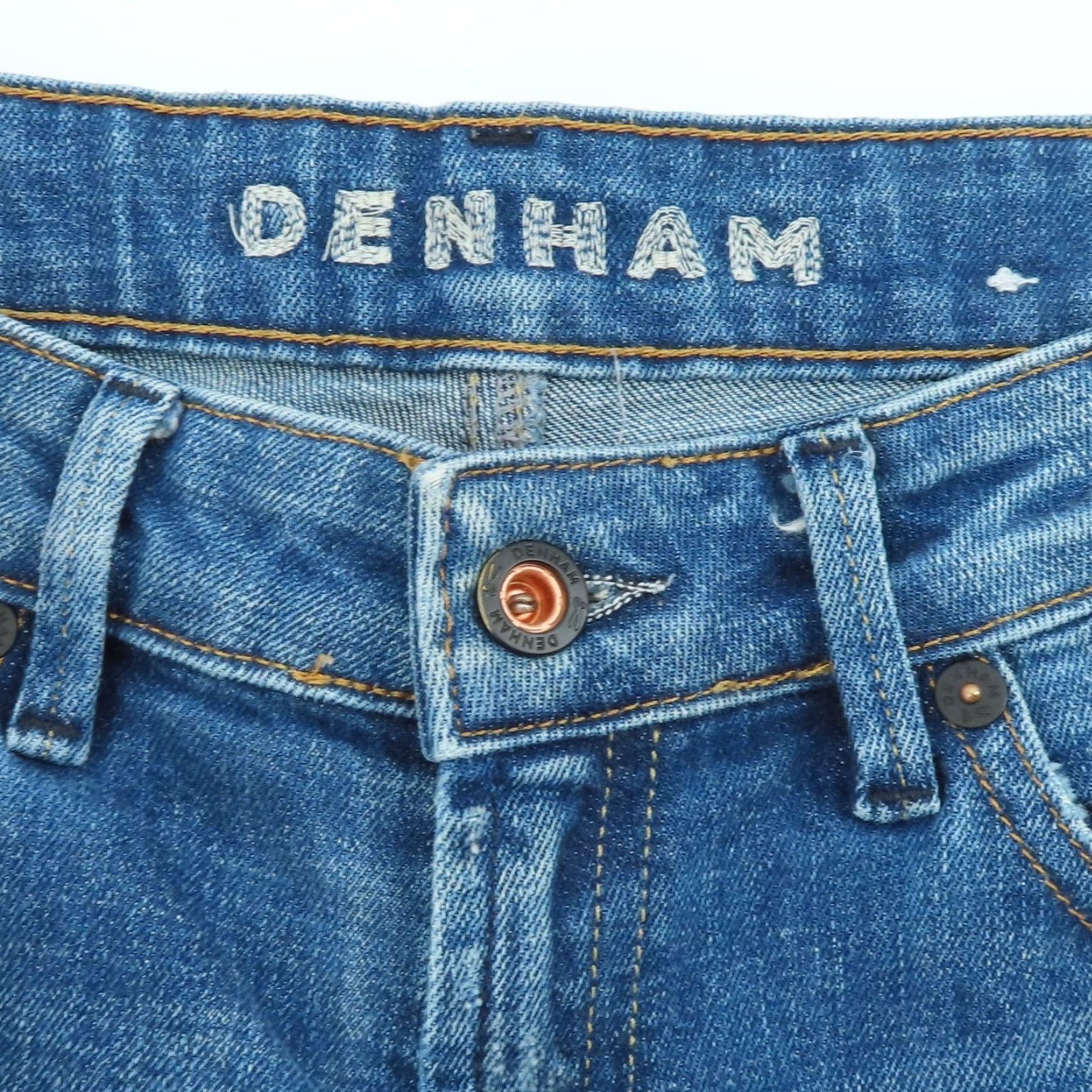 DENHAM Denham Womens 24W 28L Monroe Girlfriend Tapered Fit Medium Wash Blue Denim Jeans Size 42" / US 20 - 6 Thumbnail