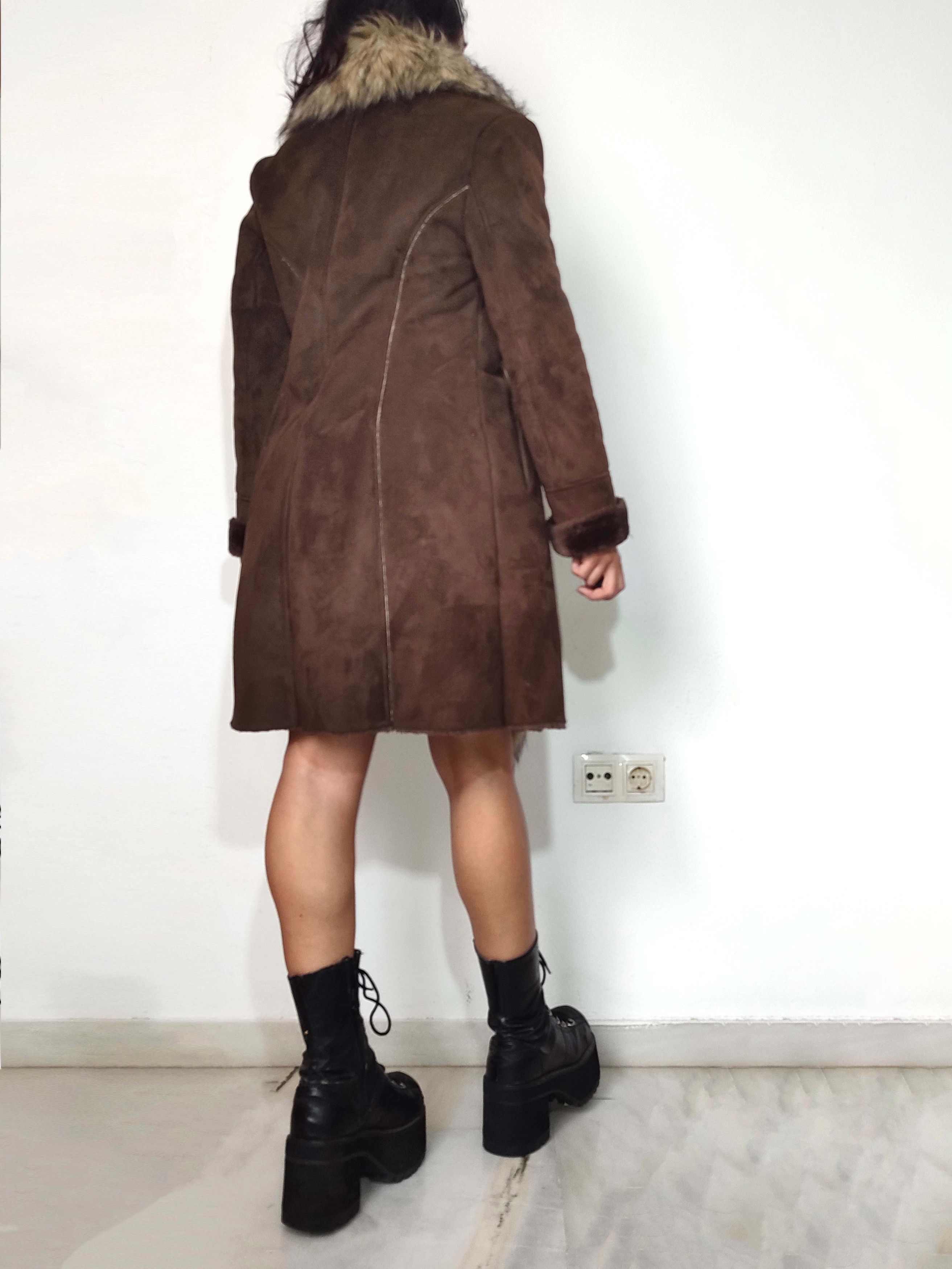 Vintage Vintage Y2k Y2k Brown Faux Fur Afghan Coat Size L / US 10 / IT 46 - 2 Thumbnail