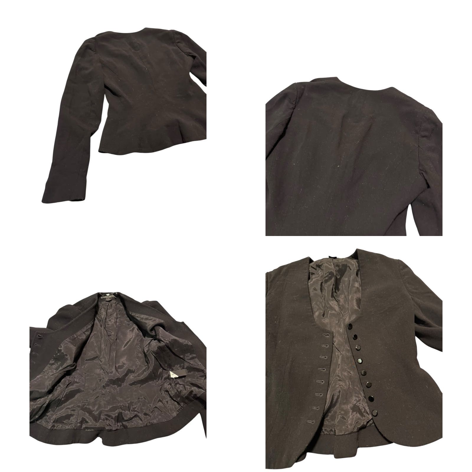 Vintage VINTAGE Ralph Lauren Black Label Blazer 8 Wool Peplum V-Neck Button-Front USA Made Jacket Woman Size M / US 6-8 / IT 42-44 - 8 Thumbnail