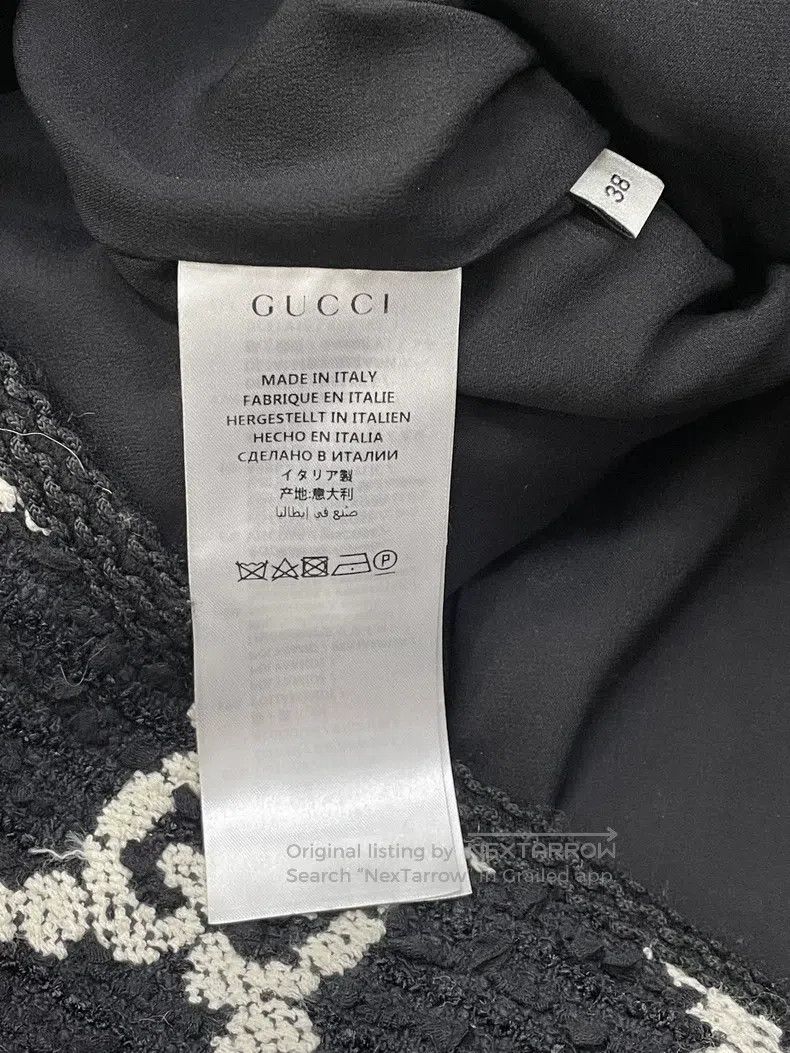 Gucci Gucci Black and white full logo full double G tweed coat Size XS / US 0-2 / IT 36-38 - 5 Thumbnail