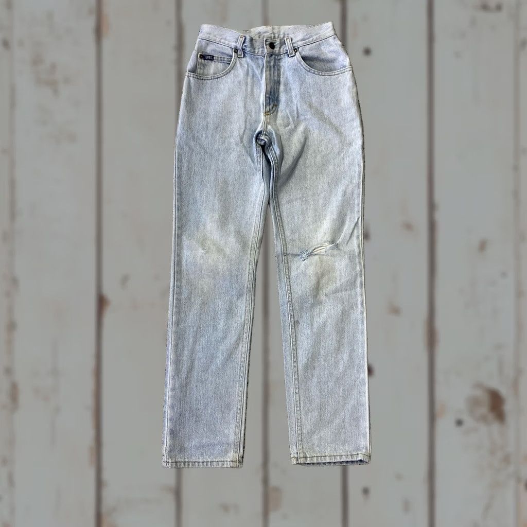 Lee VINTAGE Lee Fit Blue Denim Jeans Slim 24x29.5 Regular Women 80s Straight Classic Fit Medium Wash Size 42" / US 20 - 1 Thumbnail