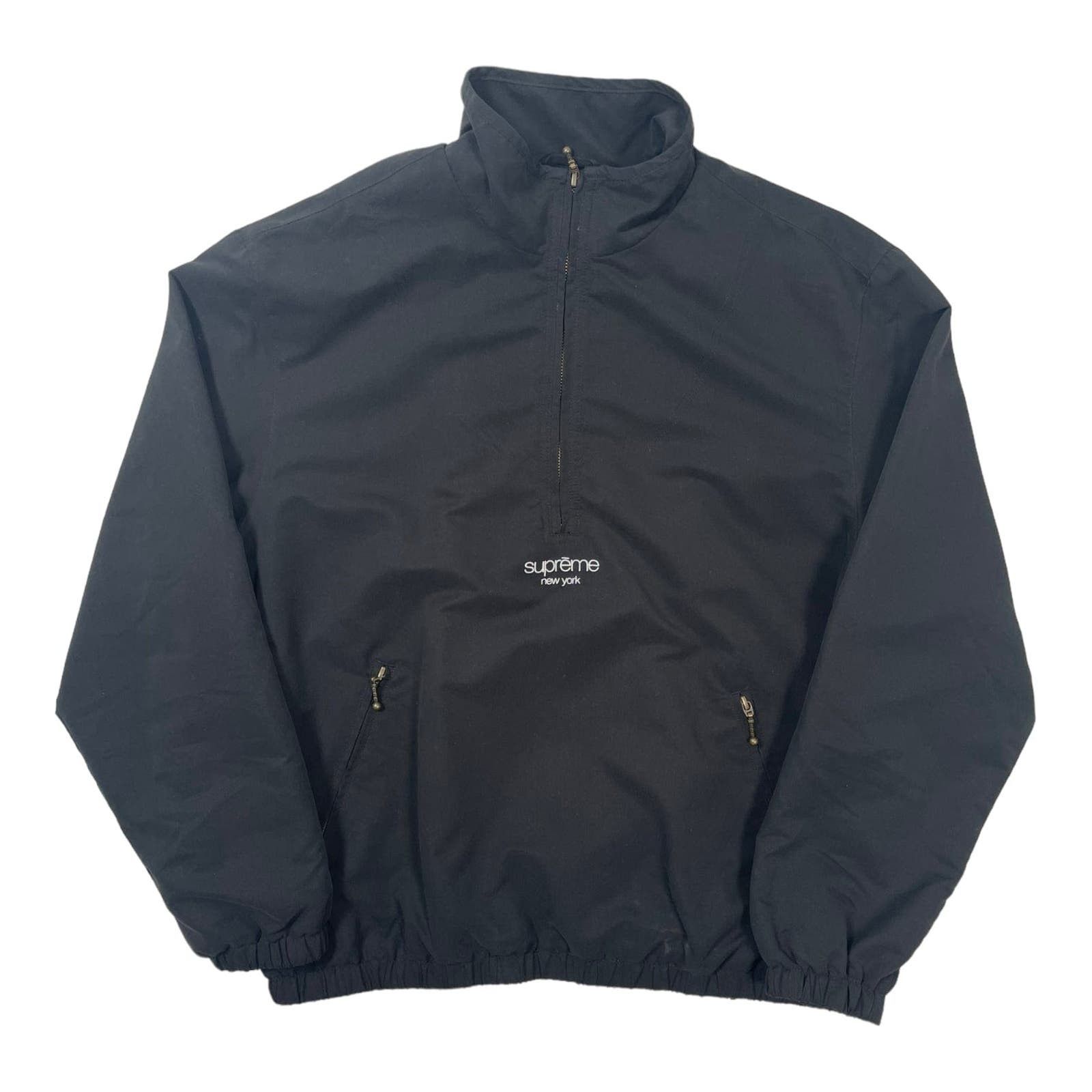 Supreme Supreme Half Zip Windbreaker Jacket Black Pre-Owned | Grailed