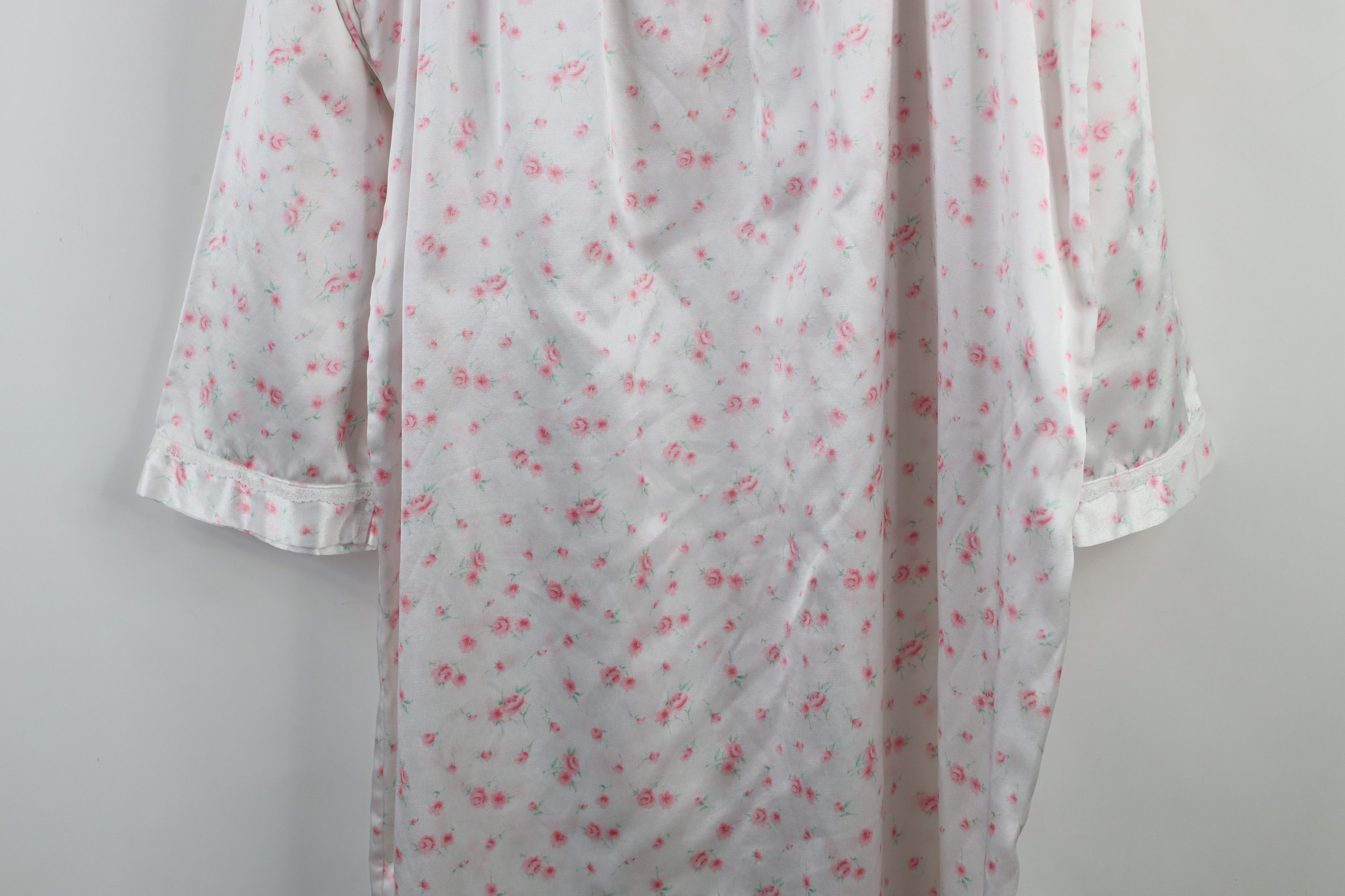 Vintage Vintage 90s Miss Elaine Lace Flower Night Gown Sleep Size M / US 6-8 / IT 42-44 - 14 Thumbnail