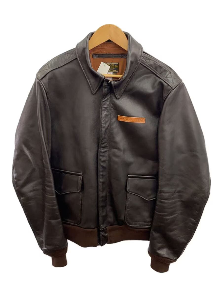 Avirex Avirex Plain Cowhide Leather Jacket Blouson Brown Size US XS / EU 42 / 0 - 1 Thumbnail