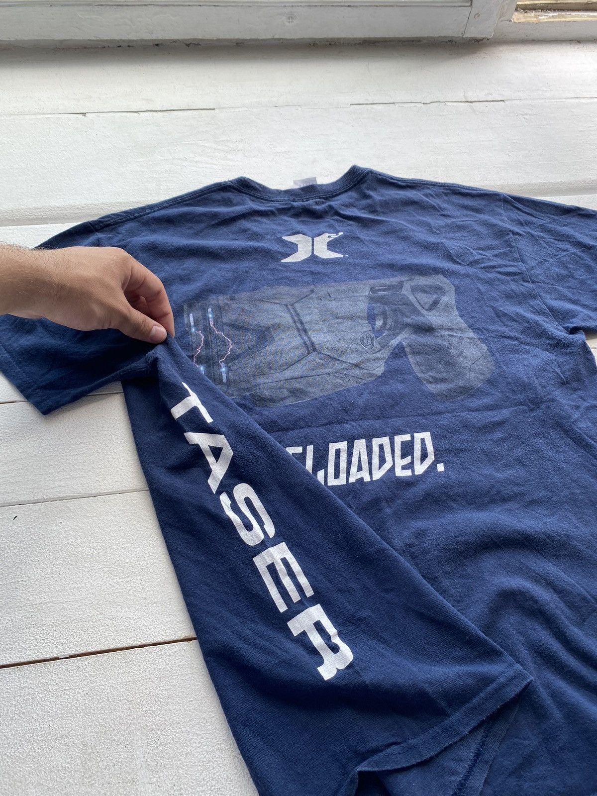 Other 🔥VNTG Taser x2 Axon Electrical Weapon Gun Logo Art Tee Mens Size US L / EU 52-54 / 3 - 3 Thumbnail