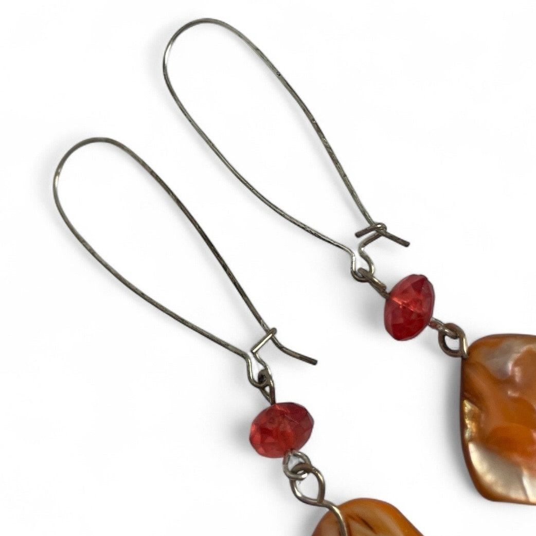 Other Vintage Orange Stone Pendant Red Beaded Earrings Size ONE SIZE - 2 Thumbnail