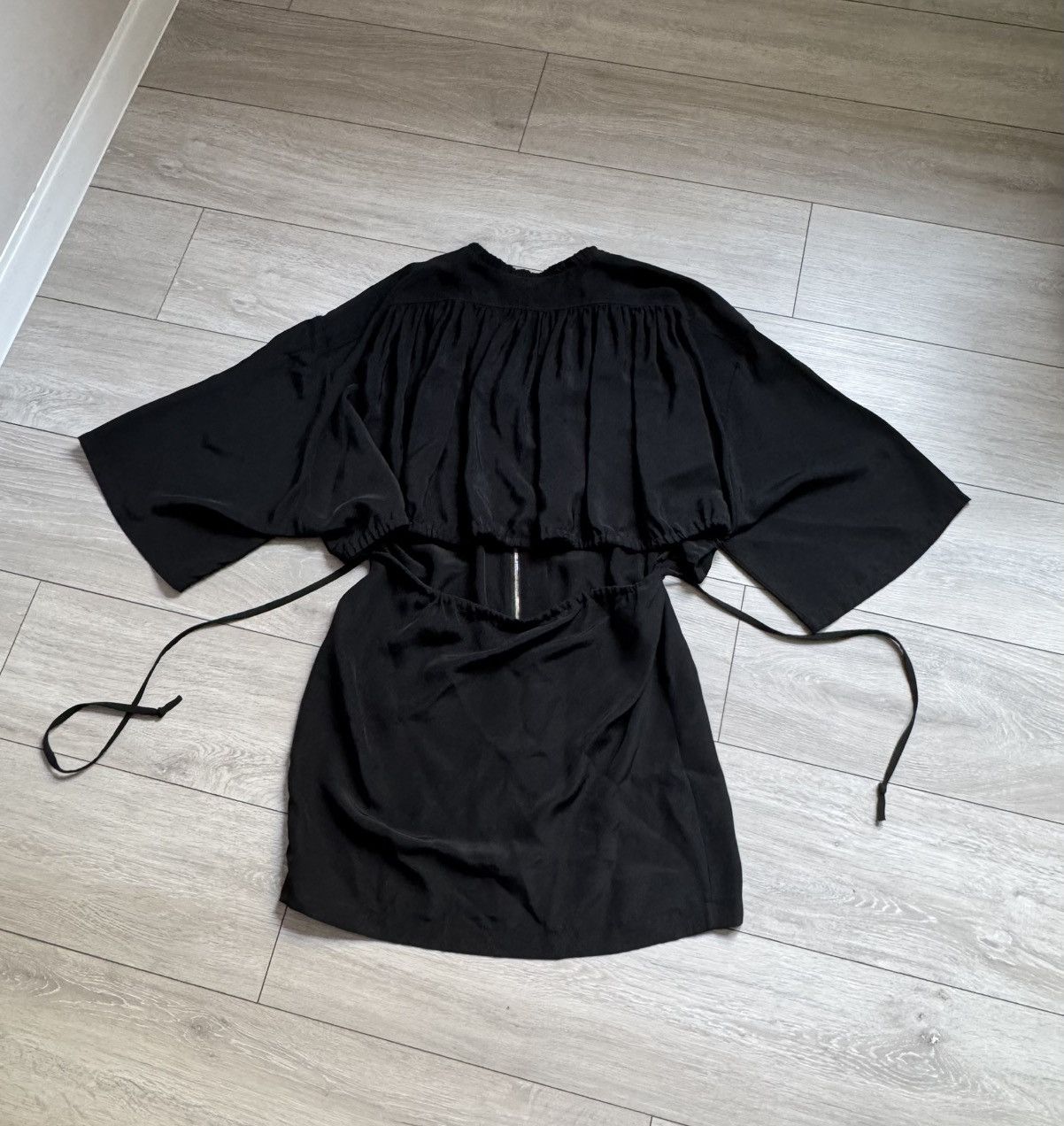 Acne Studios ACNE Jeans black mini dress 100% silk open back size M-L Size M / US 6-8 / IT 42-44 - 17 Thumbnail