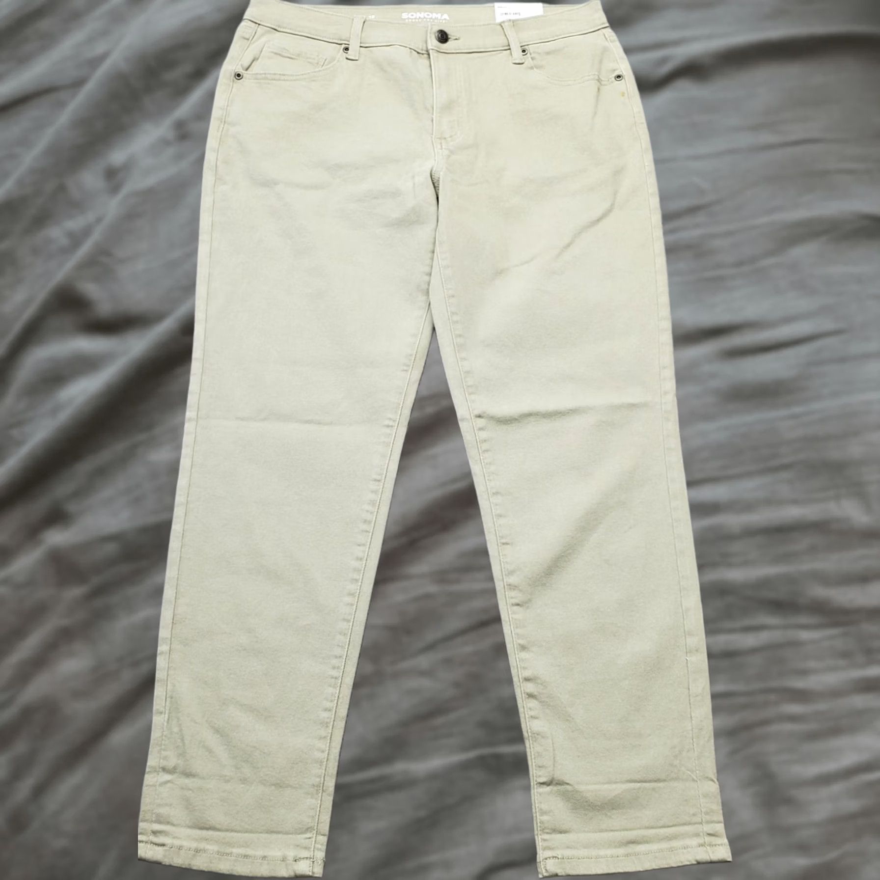 Denime Sonoma Womens 10 Green Denim Straight Leg Relaxed Mid-Rise Jeans Size 32" / US 10 / IT 46 - 1 Thumbnail