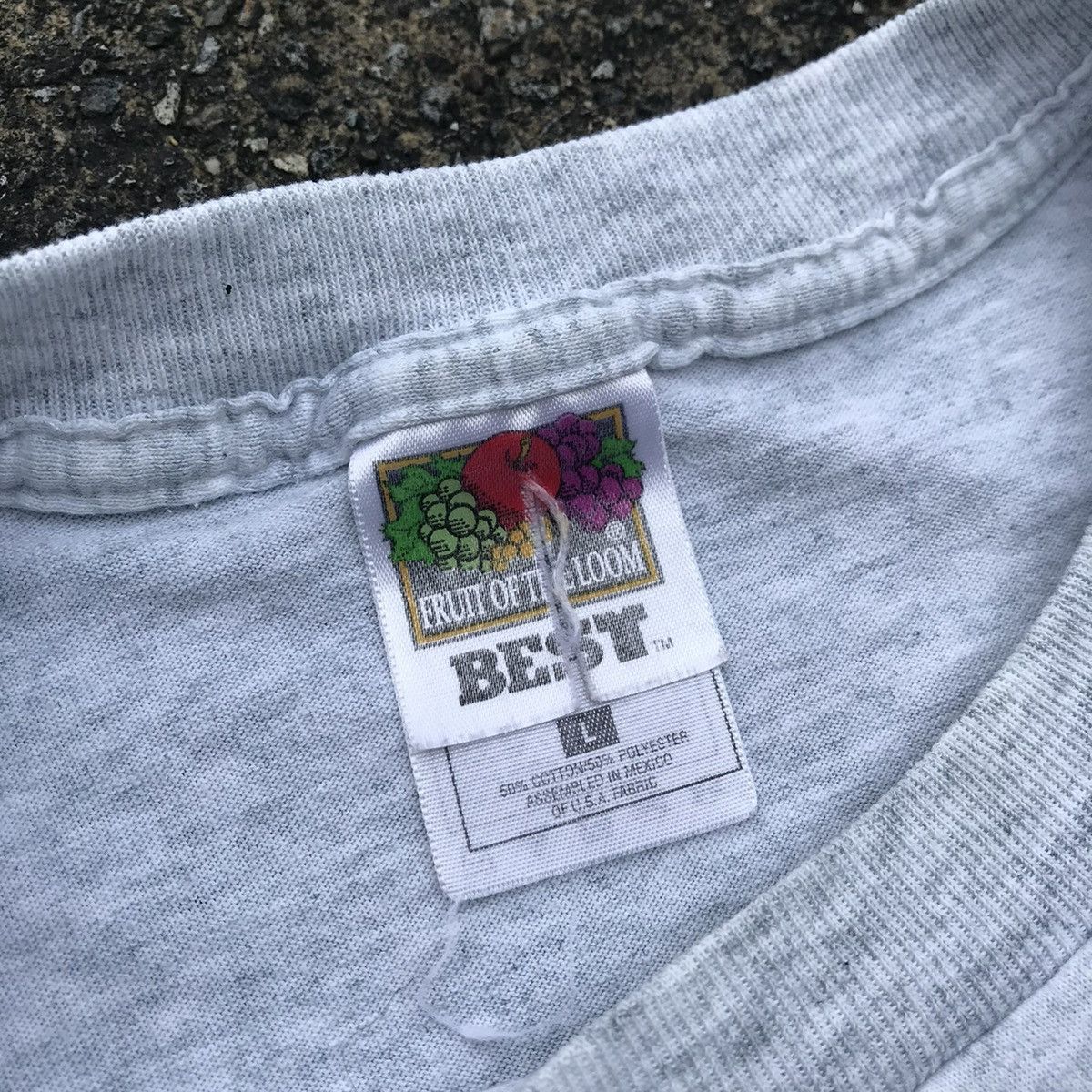 Fruit Of The Loom × Vintage Vintage Thrashed Y2K Heather Fruit of the Loom Blank Shirt Size US XL / EU 56 / 4 - 4 Thumbnail