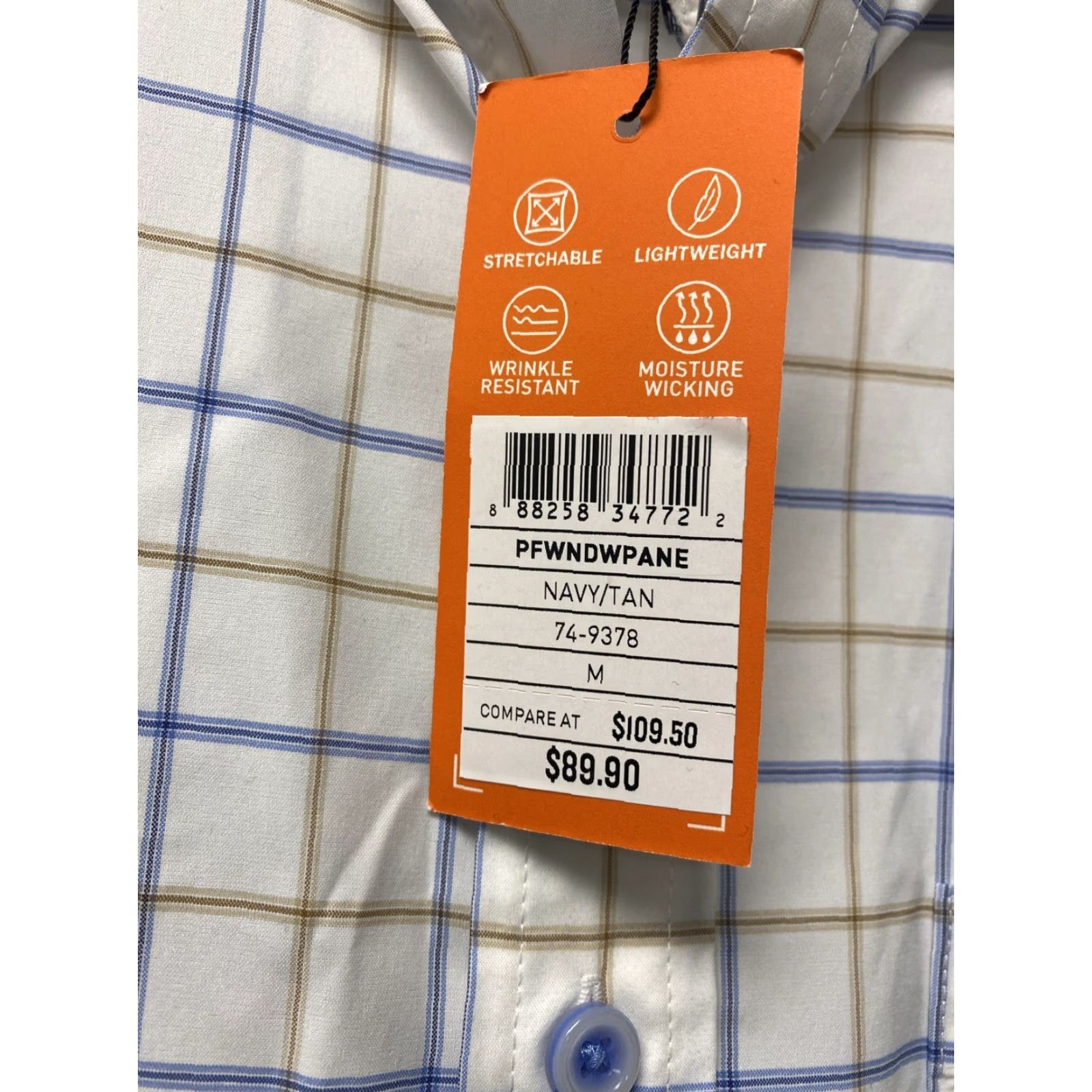 Johnston & Murphy Johnston Murphy Mens Performance Long Sleeve Button M Plaid Lightweight /60-51 Shirt Regular Mens Size US M / EU 48-50 / 2 - 6 Thumbnail