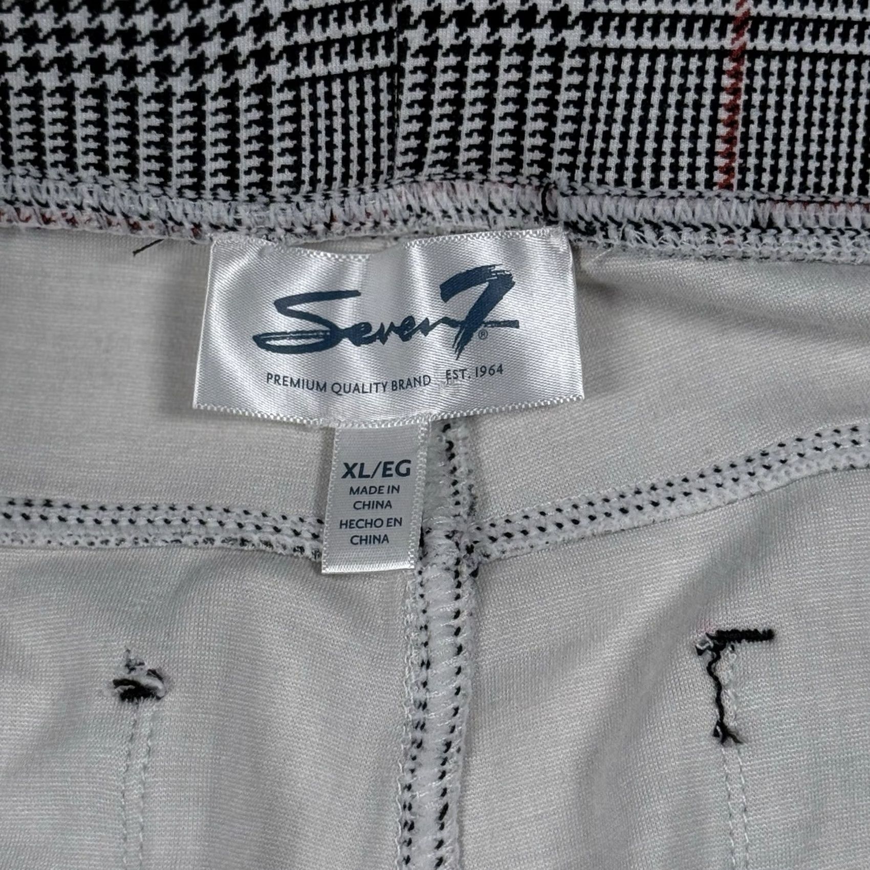 Vintage Seven7 Leggings Womens XL Gray High Rise Glen Plaid Pull On Jegging Stretch Size 40" / US 18 - 7 Thumbnail