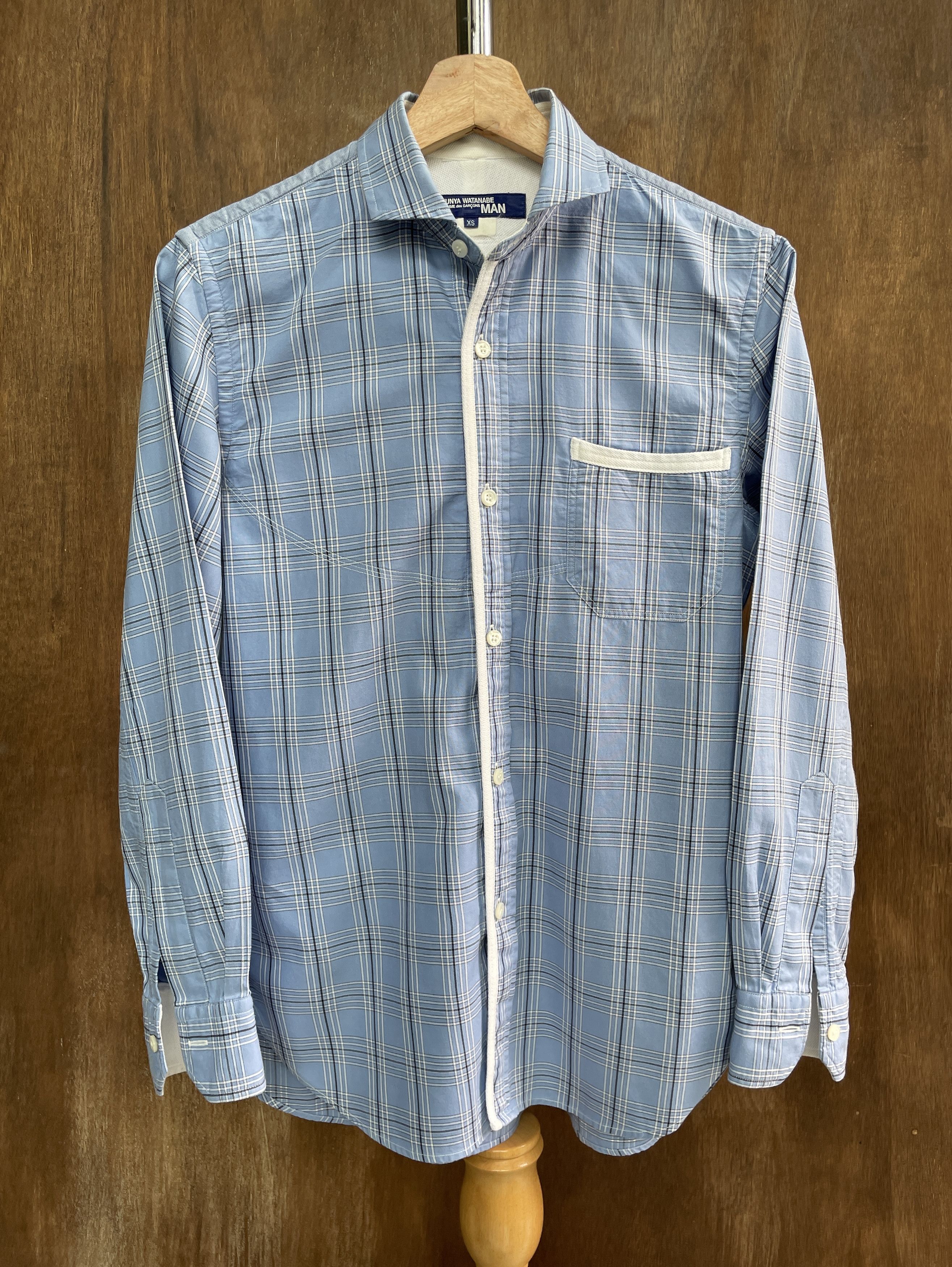 image of Comme Des Garcons x Comme Des Garcons Homme Junya Blue Flannel, Men's (Size XS)