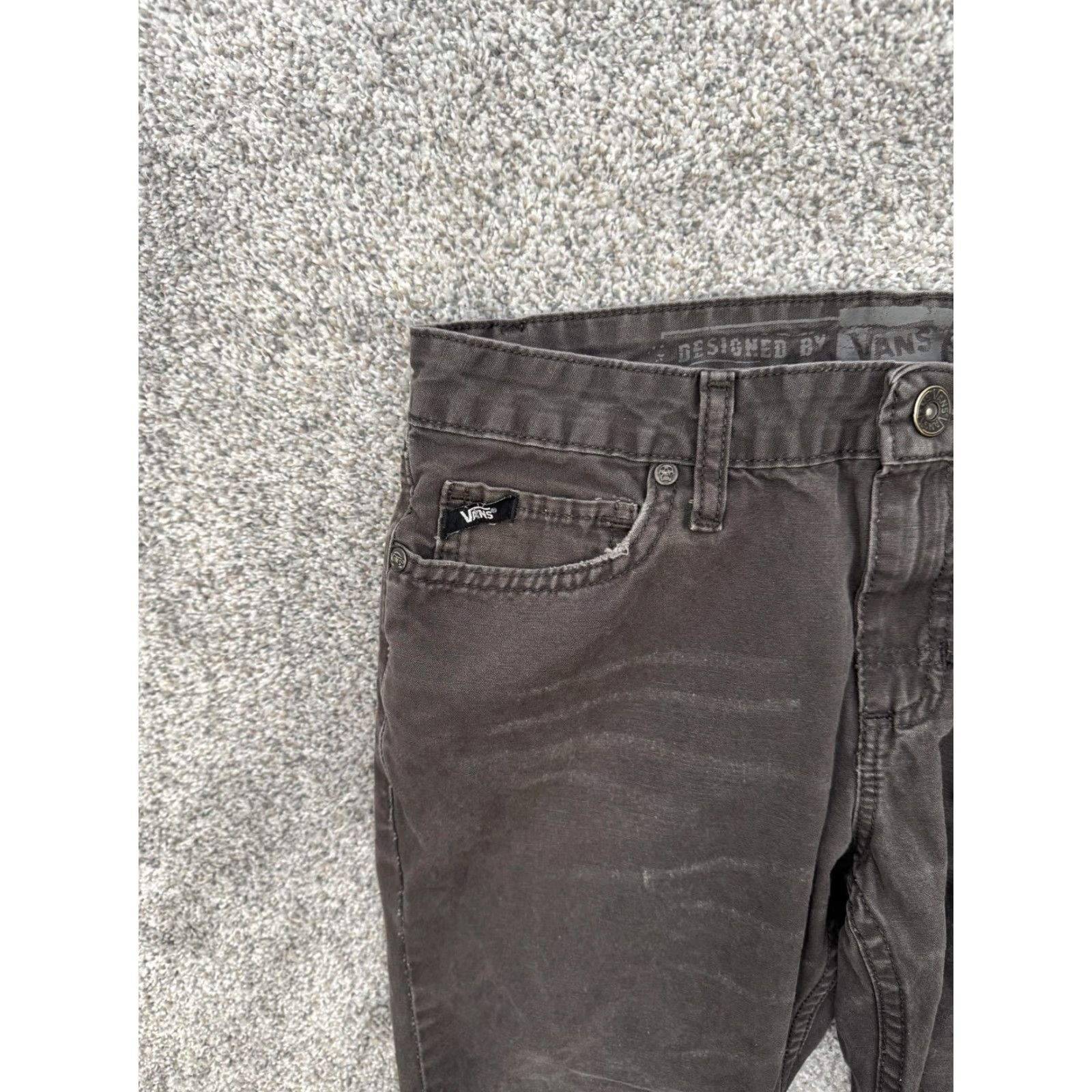 Vans VANS Jeans 30 Straight Leg Skater Streetwear Grunge Retro Y2K Alt Distressed Mens Denim Straight 30 Gray Zip 28in Inseam Size US 30 / EU 46 - 6 Thumbnail