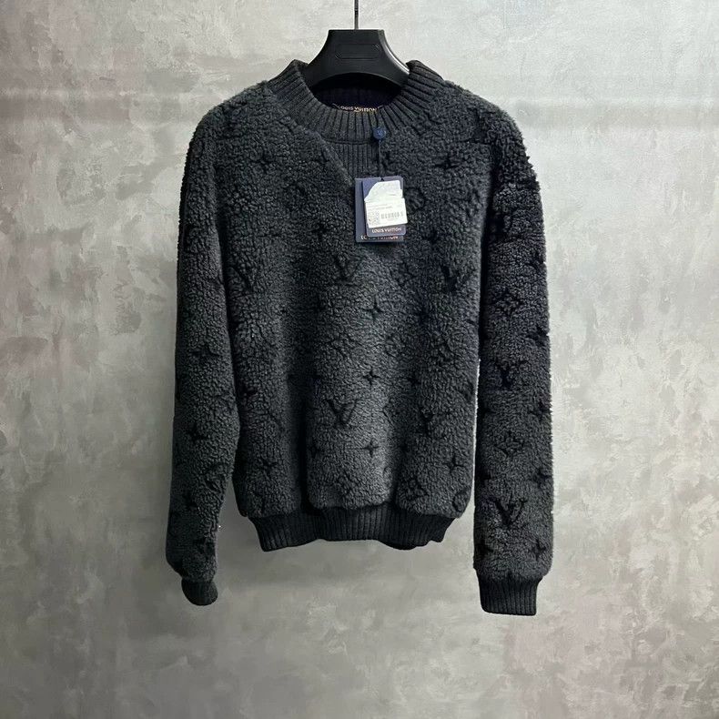 Louis Vuitton Full Black Logo Pullover Crew Neck Sweatshir