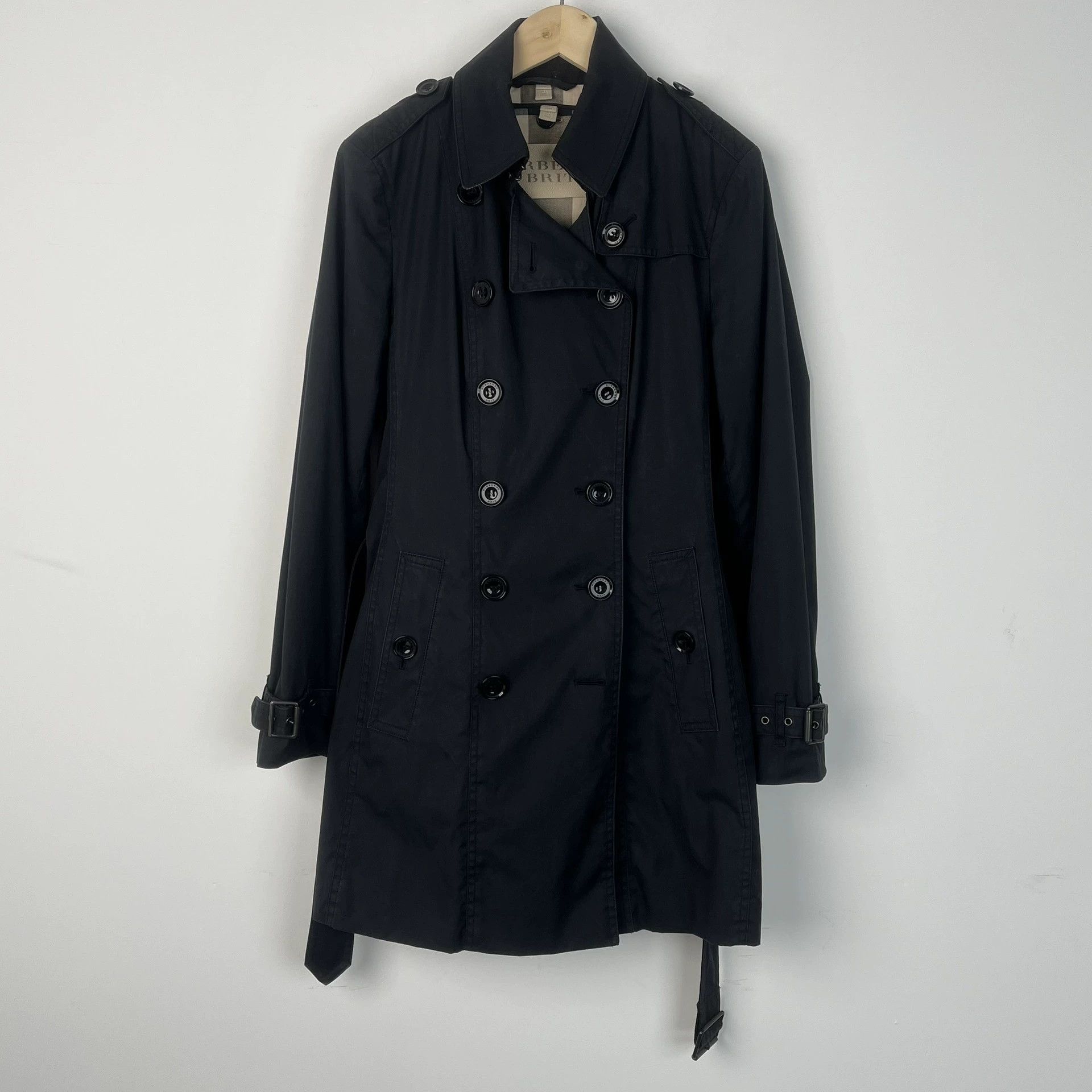 Burberry Burberry Brit Black Trench Coat Size US M / EU 48-50 / 2 - 1 Thumbnail