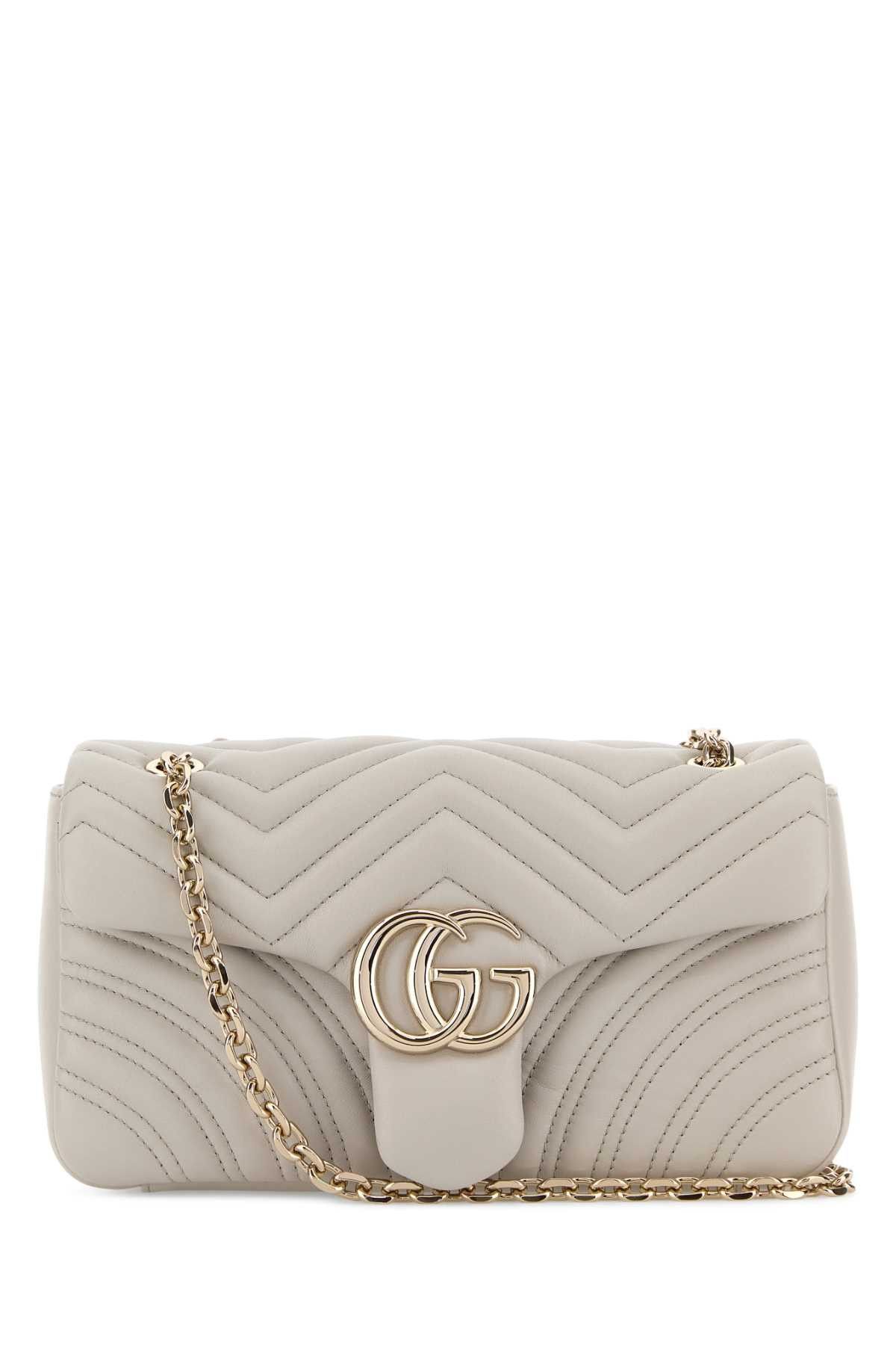 Gucci Chalk Nappa Leather Medium Gg Marmont Shoulder Bag Size ONE SIZE - 1 Thumbnail