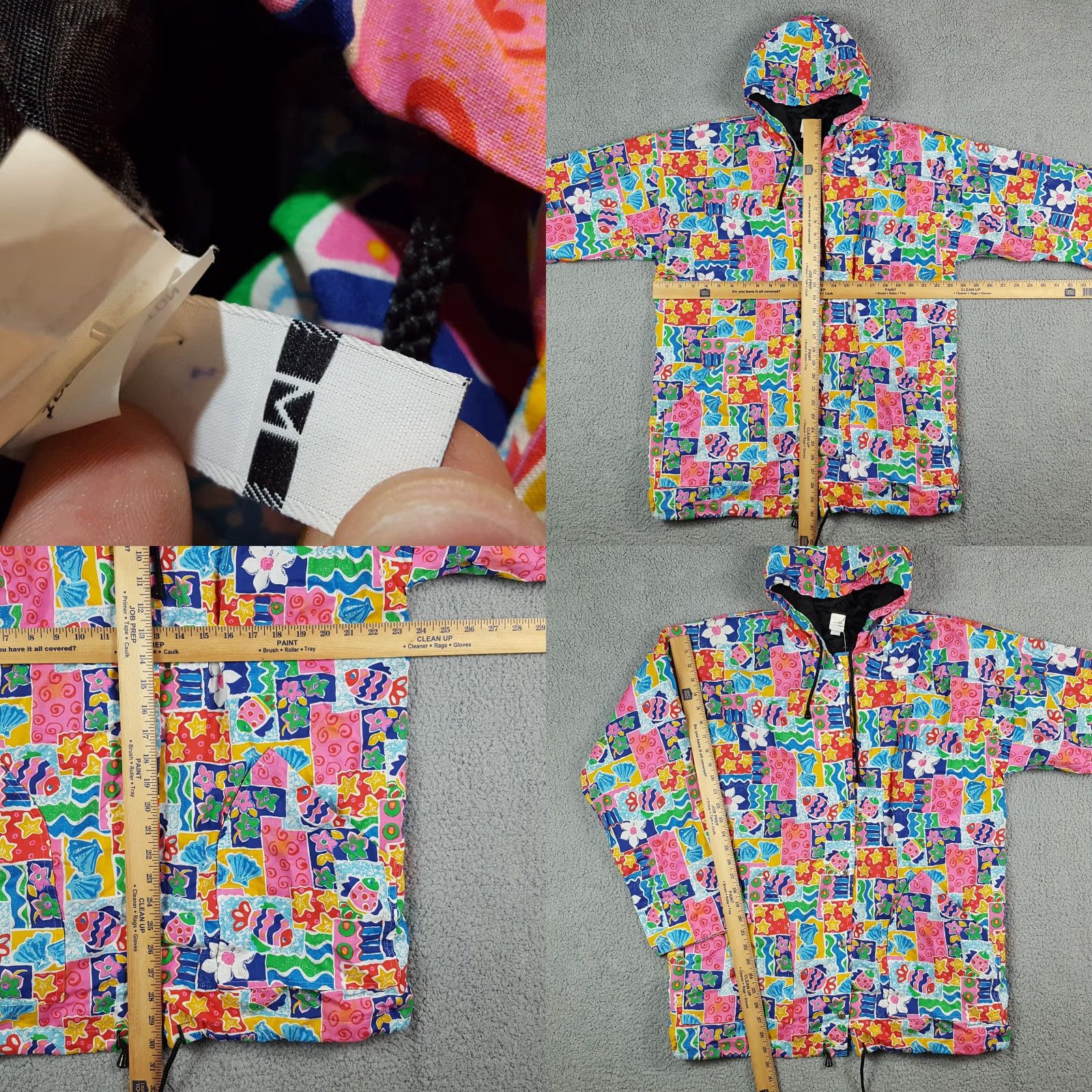 Etro Vintage 80s Tropical Fish Retro Art Hooded Women's Medium Button Up Jacket AOP Size M / US 6-8 / IT 42-44 - 8 Thumbnail