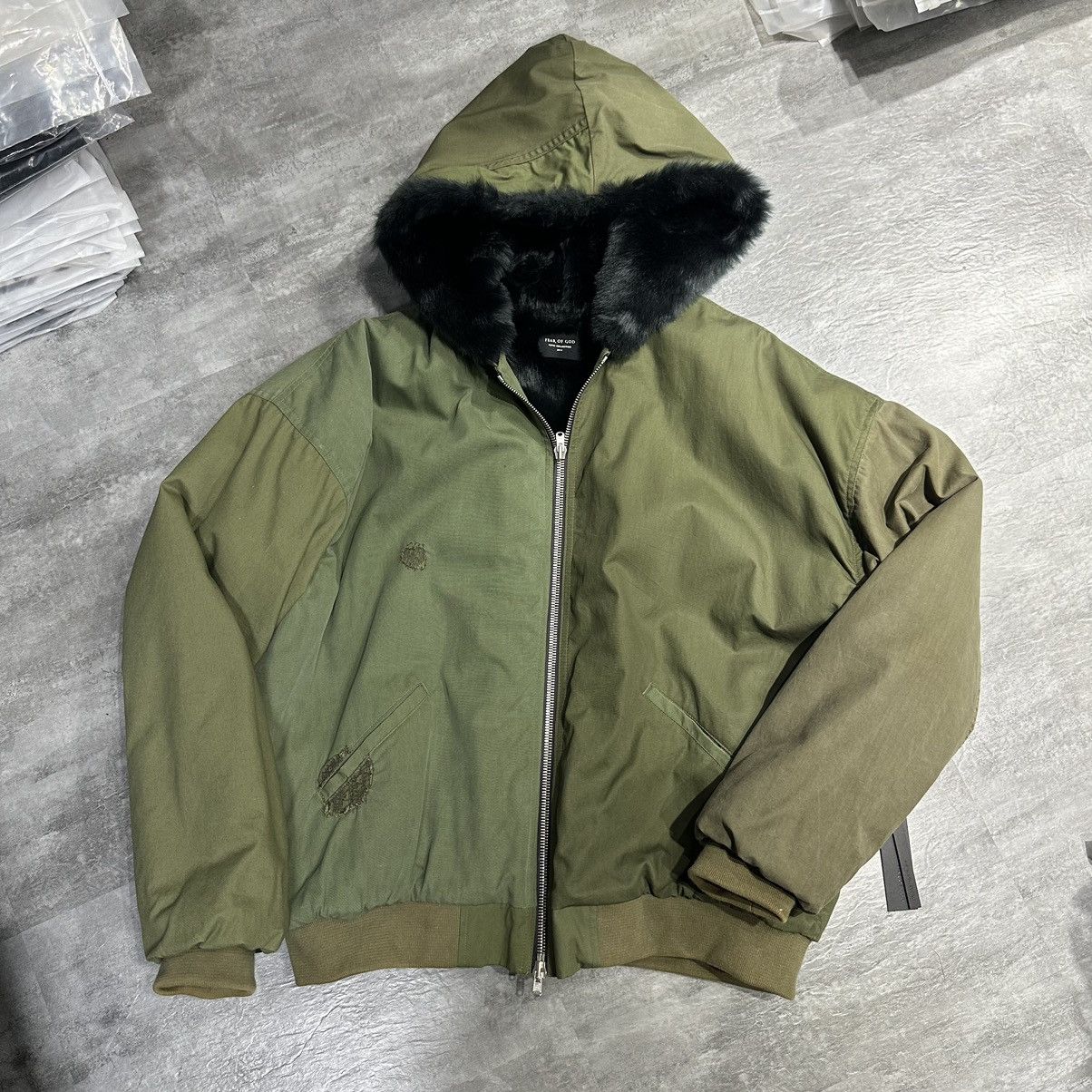 Fear of God Fear of God 5th Military Faux Rabbit Fur Full Zip ...