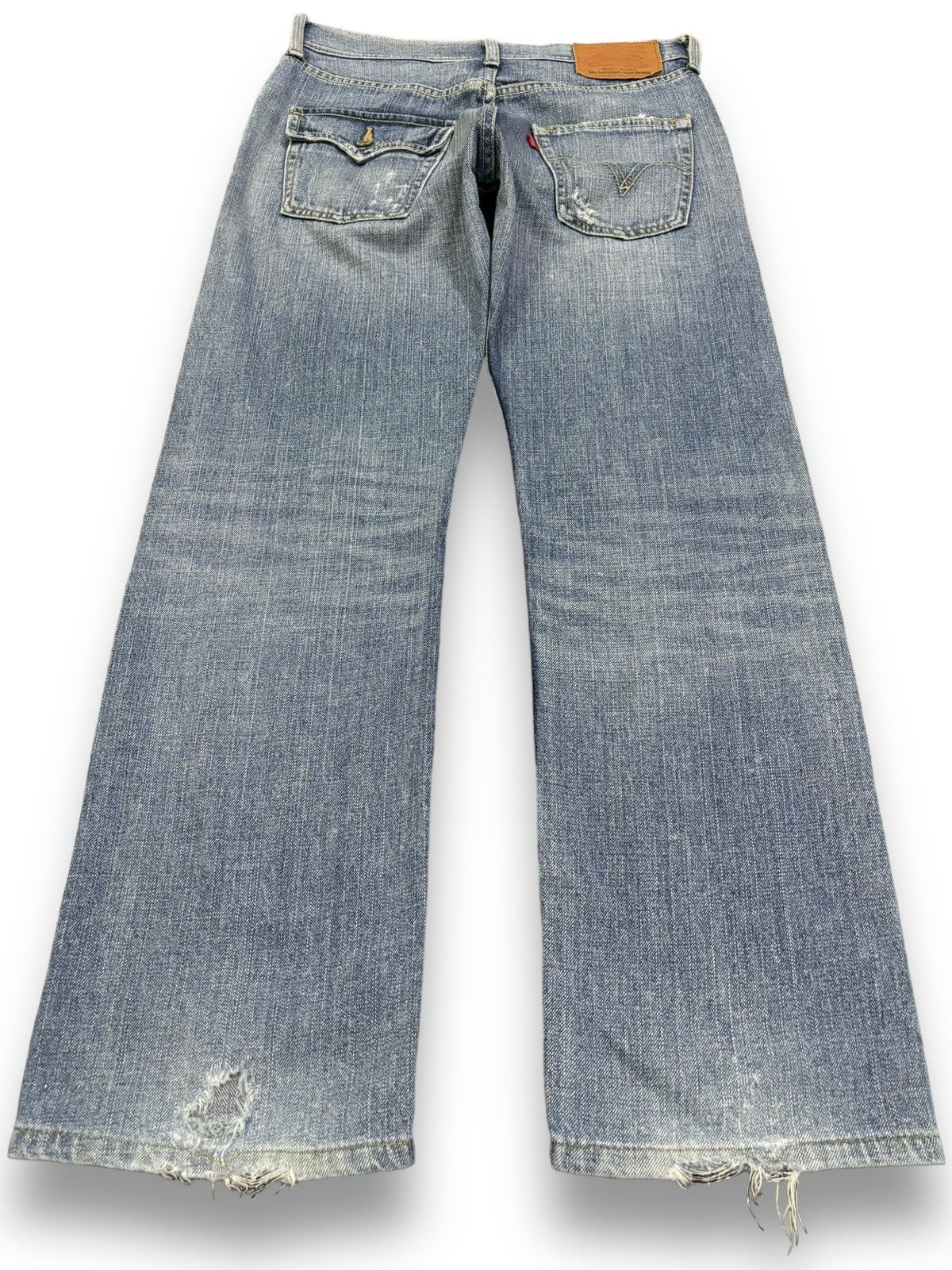 Levi's Vintage 2000s Levis Blue Washed Loose Fit Distressed Jeans Size US 29 - 2 Thumbnail