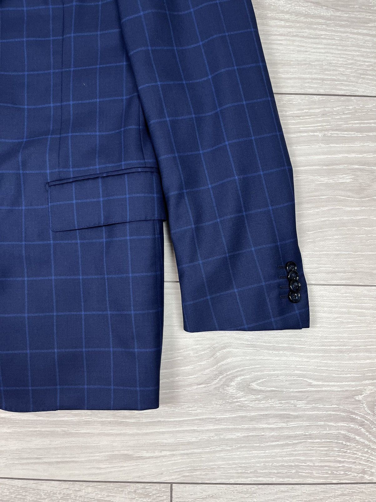 Corneliani Corneliani Blue Check Virgin Wool Silk Two Buttons Blazer Size 48R - 6 Thumbnail