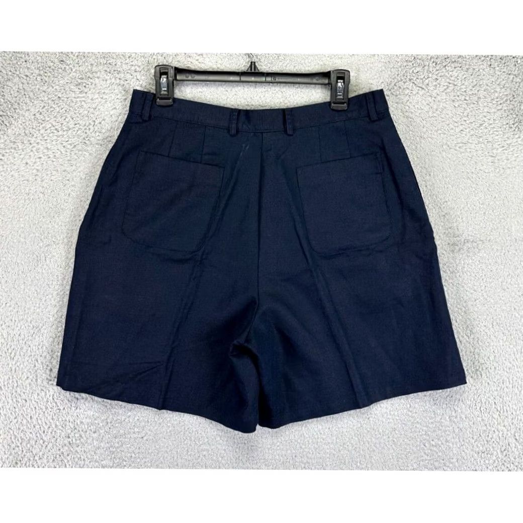 Talbots VINTAGE? No. Talbots Shorts Womens 14P Petites Black Chino Linen Blend Pleated Ladies NEW Size 36" / US 14 / IT 50 - 2 Thumbnail