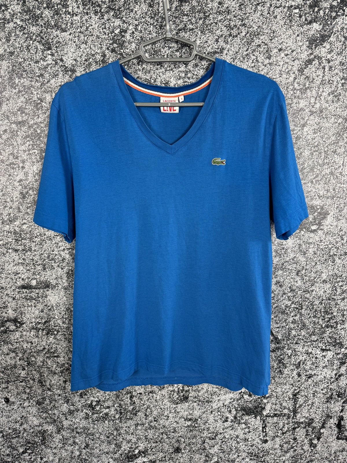 Lacoste Men’s Lacoste Live V-Neck Short Sleeve T-Shirt Blue Size 6 Size US XL / EU 56 / 4 - 1 Thumbnail