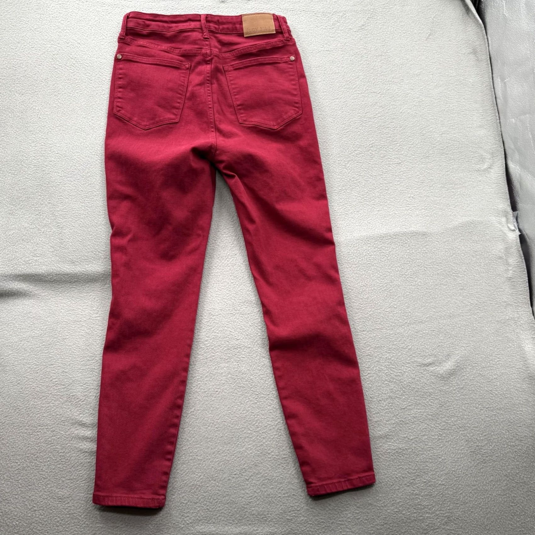 Vintage Judy Blue Jeans Womens 11/30 Red High Rise Garment Dyed Skinny Denim 5-Pocket Stretch Casual Slim Pocketed Size 32" / US 10 / IT 46 - 2 Thumbnail