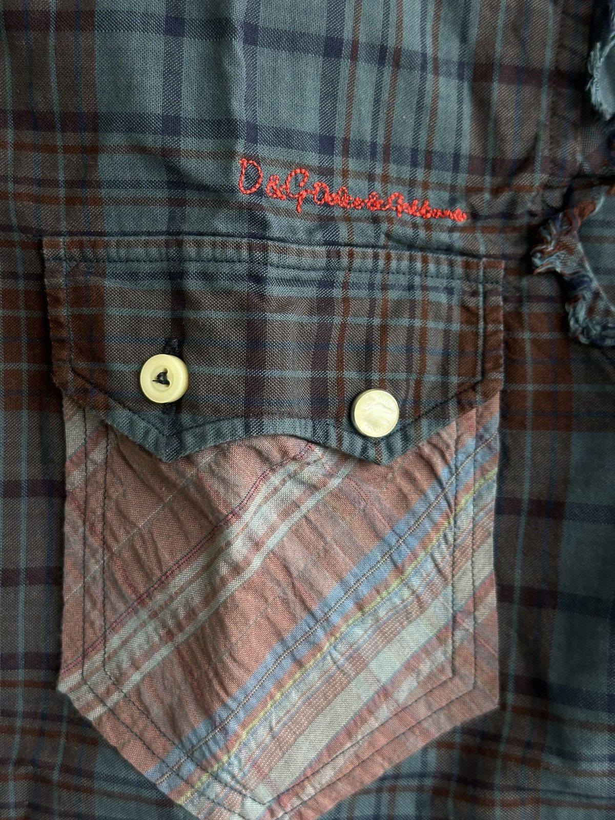 Dolce & Gabbana VTG Dolce & Gabbana Sleeveless Western Plaid Shirt Size 48 Size US M / EU 48-50 / 2 - 9 Thumbnail