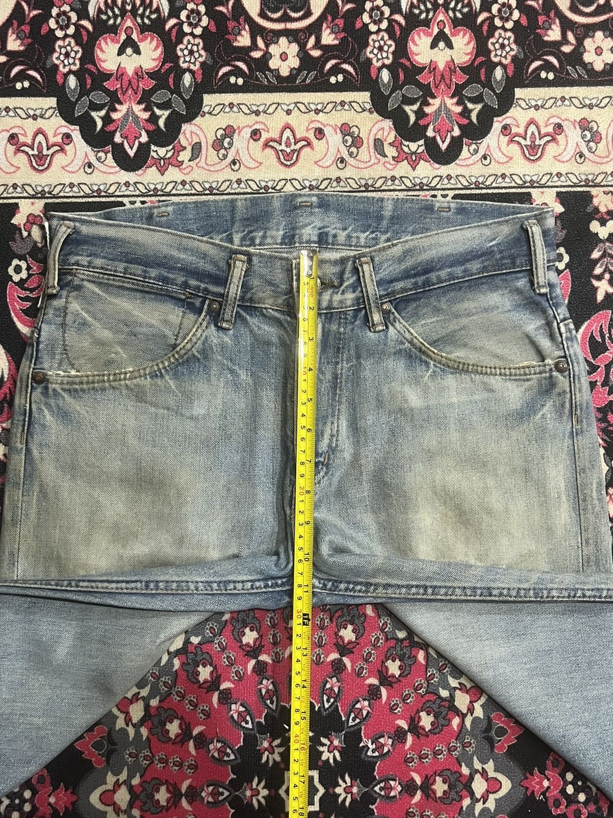 Big John Vintage Japan Big John Union Made Repro Heavy Fade Rip Jeans Size US 32 / EU 48 - 13 Thumbnail