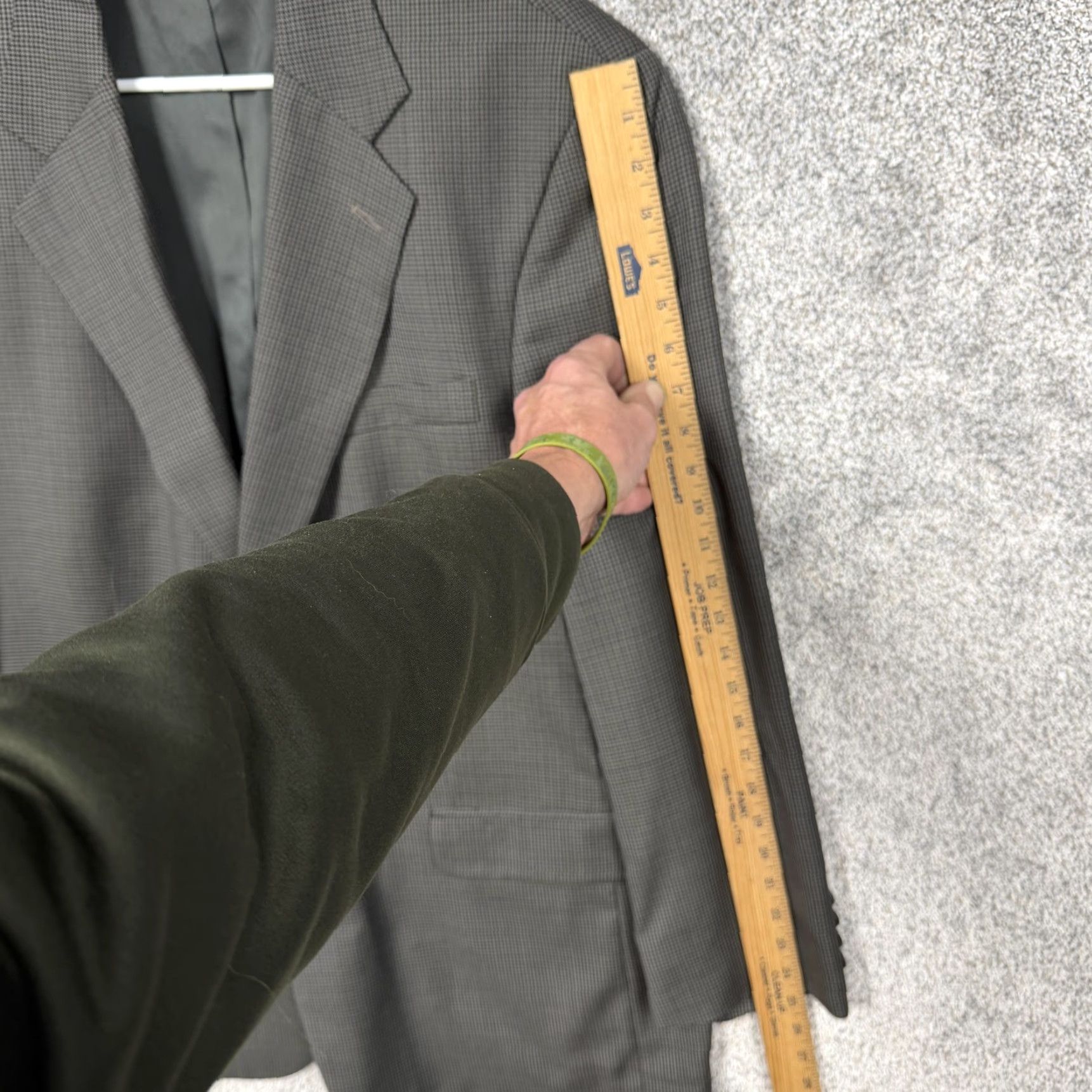 Stafford Stafford Sport Coat Mens 44R Gray Check Wool Blazer Two-Button Business Classic Jacket Coat Mens Size 44R - 3 Thumbnail