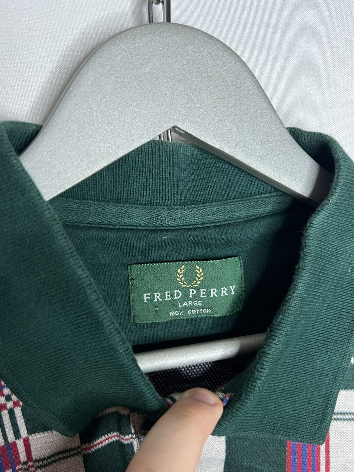 Other 🔥 Rare Vintage Fred Perry Plaid Polo Shirt Short Sleeve 🔥 Size US L / EU 52-54 / 3 - 9 Thumbnail