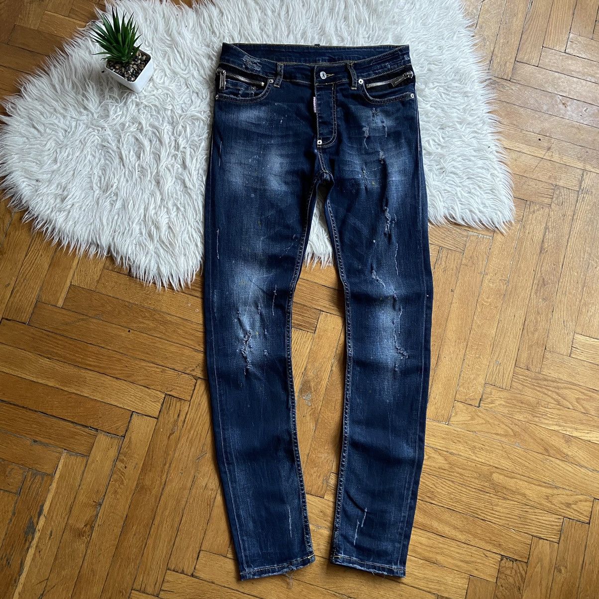Dsquared2 × Japanese Brand 📌 Crazy Dsquared2 Y2k Distressed Skinny Jeans Size US 30 / EU 46 - 7 Thumbnail