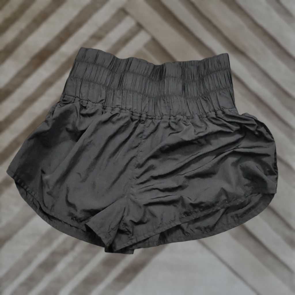 Vintage White Birch Shorts Womens Large Black Athletic Running High Rise Wide Waistband Nylon Polyester Size 36" / US 14 / IT 50 - 1 Thumbnail