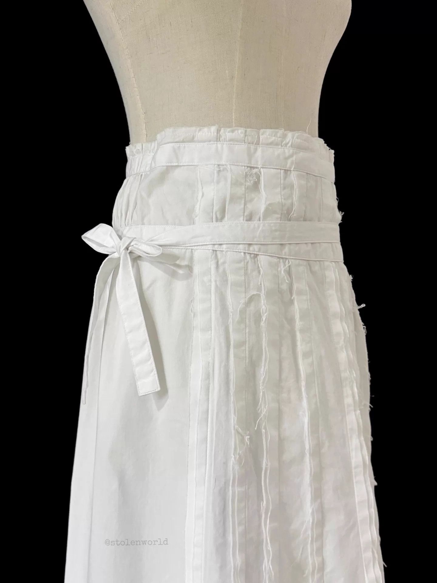 Comme des Garcons Comme des Garçons White Pleated Tie Wrap Skirt Size 27" / US 4 / IT 40 - 8 Thumbnail