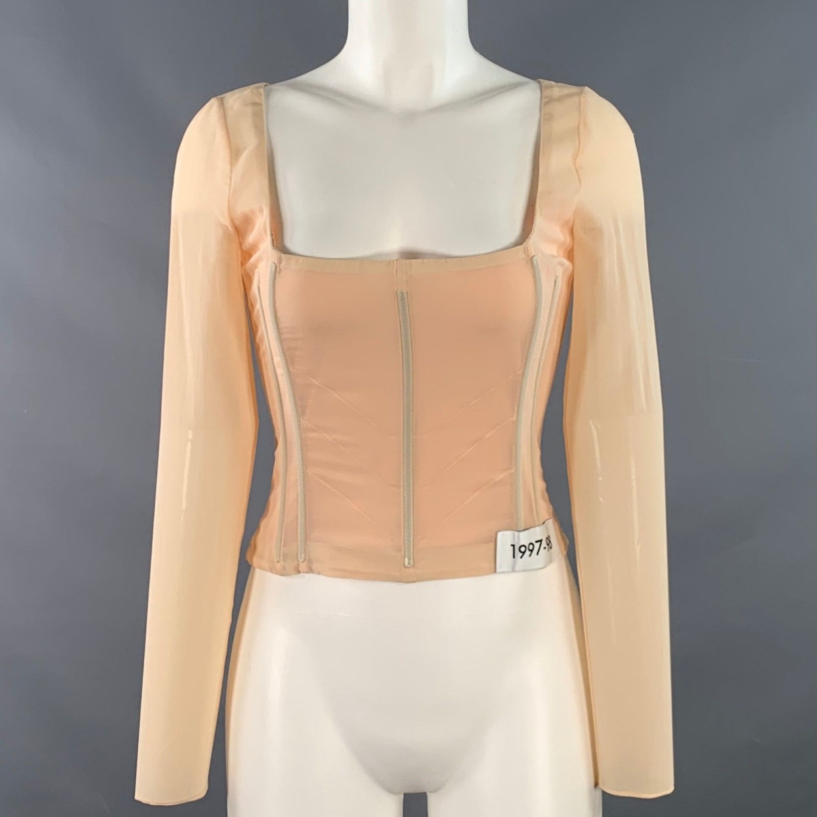 Dolce & Gabbana SS23 1997-98 Re-issue 6 Beige Silk Blend Corset Dress Top Size M / US 6-8 / IT 42-44 - 1 Thumbnail