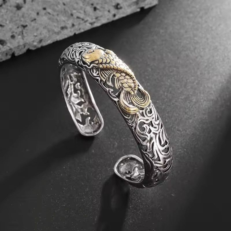Jewelry × Vintage Retro Vintage Style Koi Fish Bracelet Size ONE SIZE - 3 Thumbnail