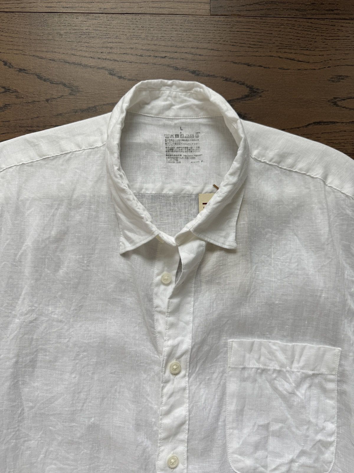 Muji MUJI Japan Mens Natural Linen Minimal Basic Summer Shirt Size US L / EU 52-54 / 3 - 4 Thumbnail