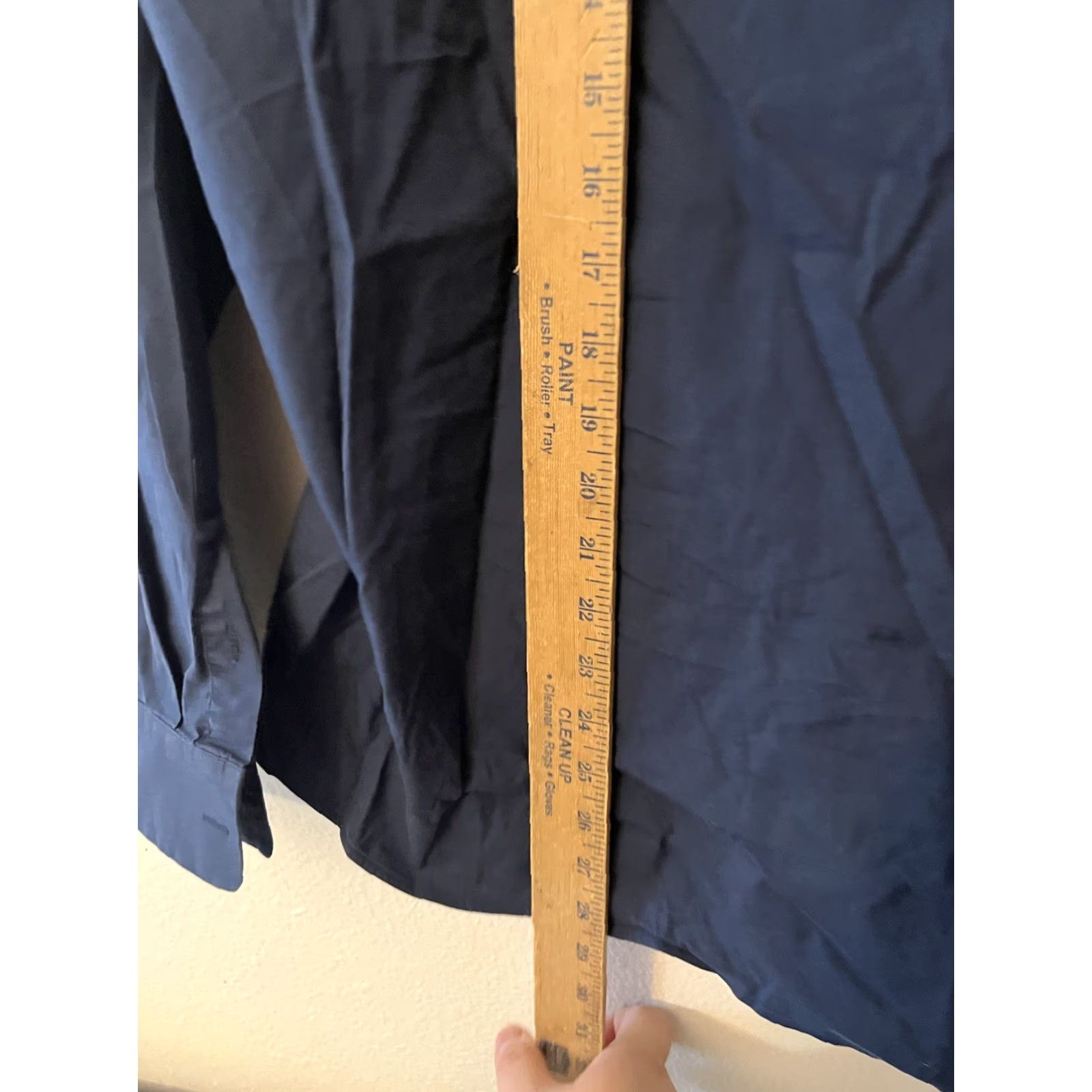 Calvin Klein Calvin Klein Shirt Navy Blue Solid Slim Fit 100% Cotton Dress Shirt L Men with Shimmer Size US L / EU 52-54 / 3 - 4 Thumbnail