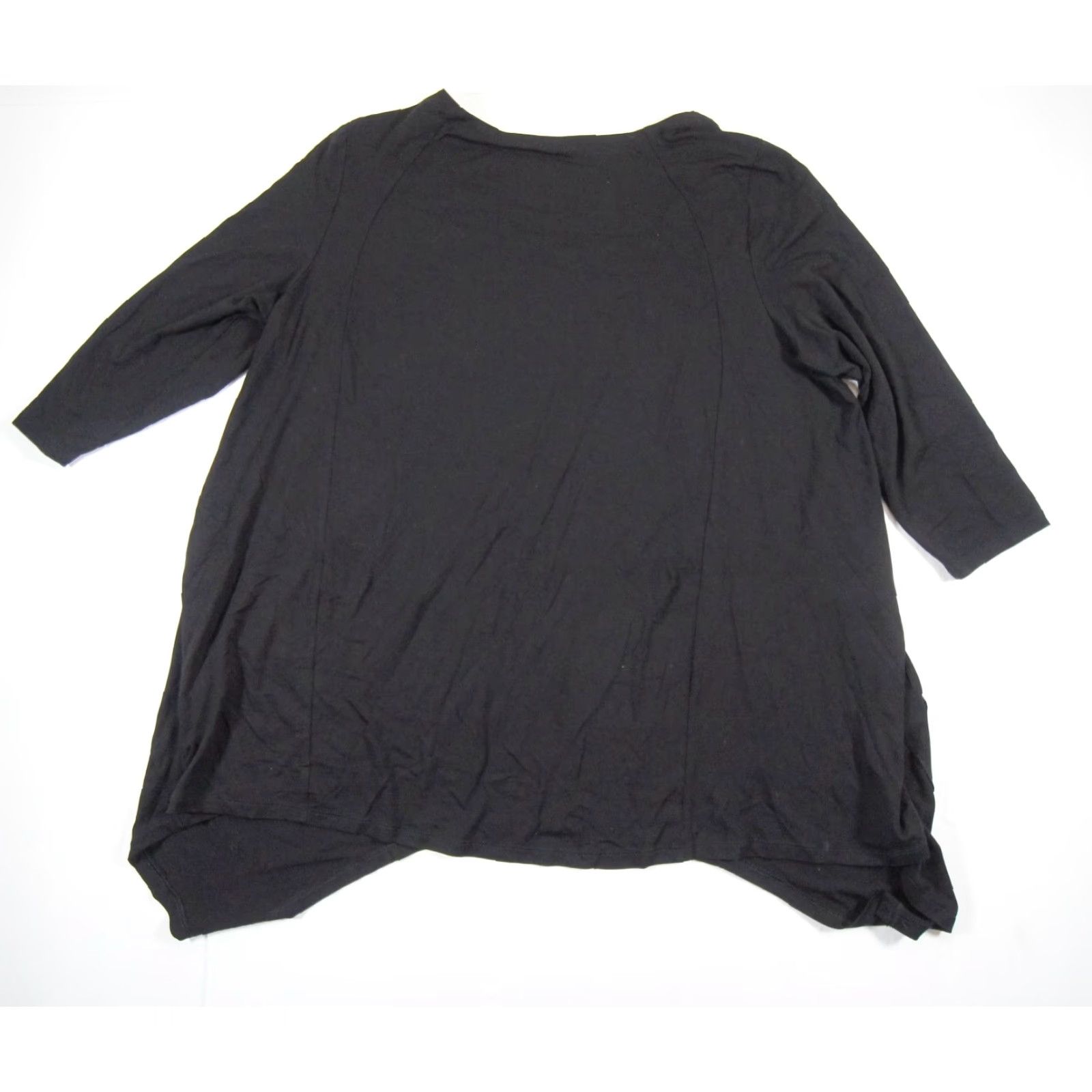 Vintage Ruti Tunic Top Womens 6 Black Jersey Long Sleeve Casual Pockets Size M / US 6-8 / IT 42-44 - 6 Thumbnail