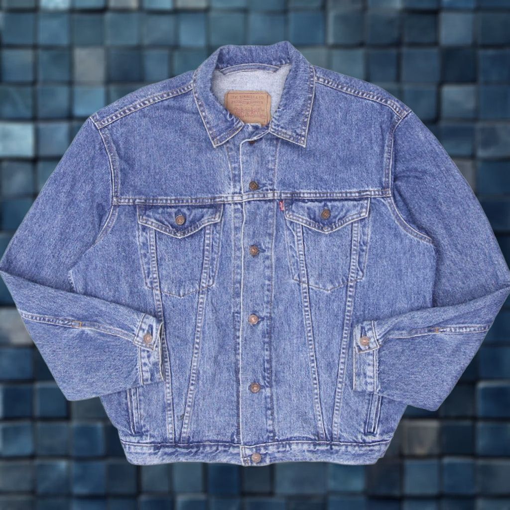 Denime VINTAGE Levi Strauss Jacket Adult Medium Blue Trucker Denim Basic Jacket Mens Size US M / EU 48-50 / 2 - 1 Thumbnail