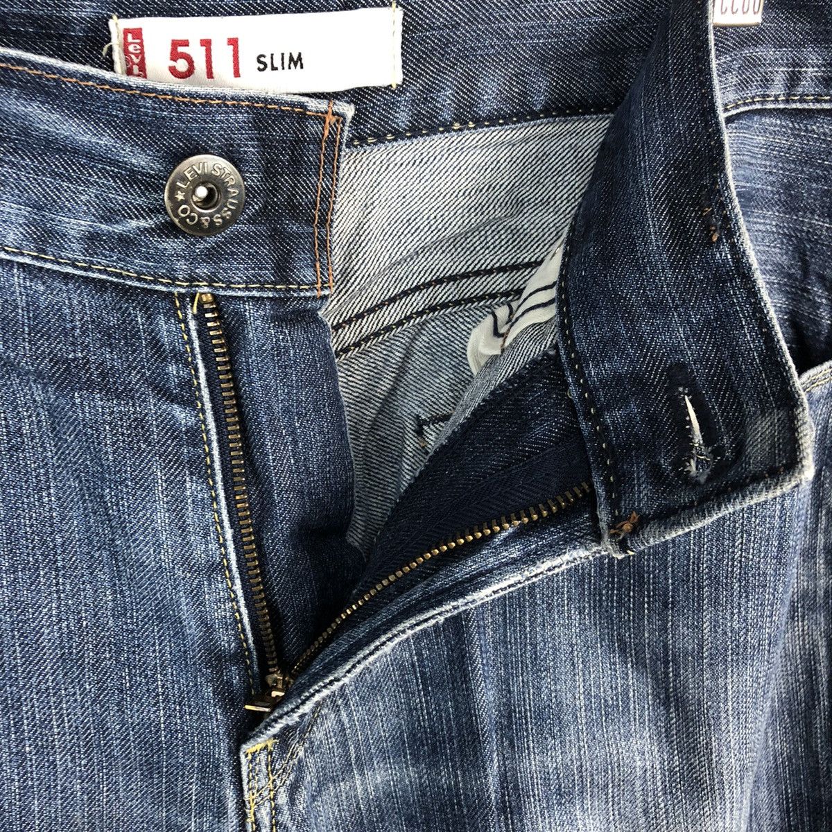 Levi's DL Levis 511 Vintage faded ripped Blue Denim Pants #C146 Size US 34 / EU 50 - 10 Thumbnail