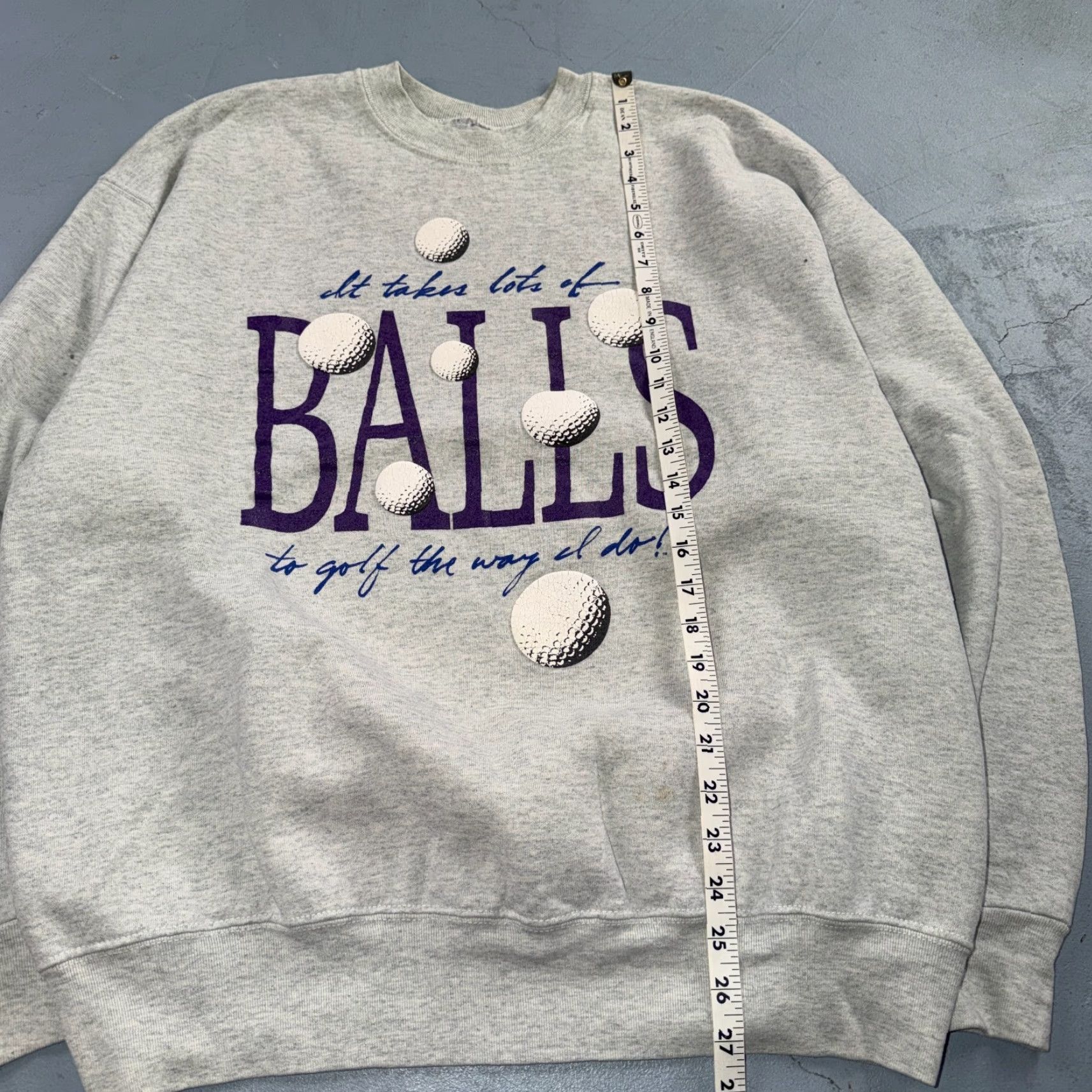 Fruit Of The Loom VTG Fruit of the Loom Sweatshirt Crewneck Gray XL USA Golf 90s 80s Graphic Print Mens Size US XL / EU 56 / 4 - 3 Thumbnail