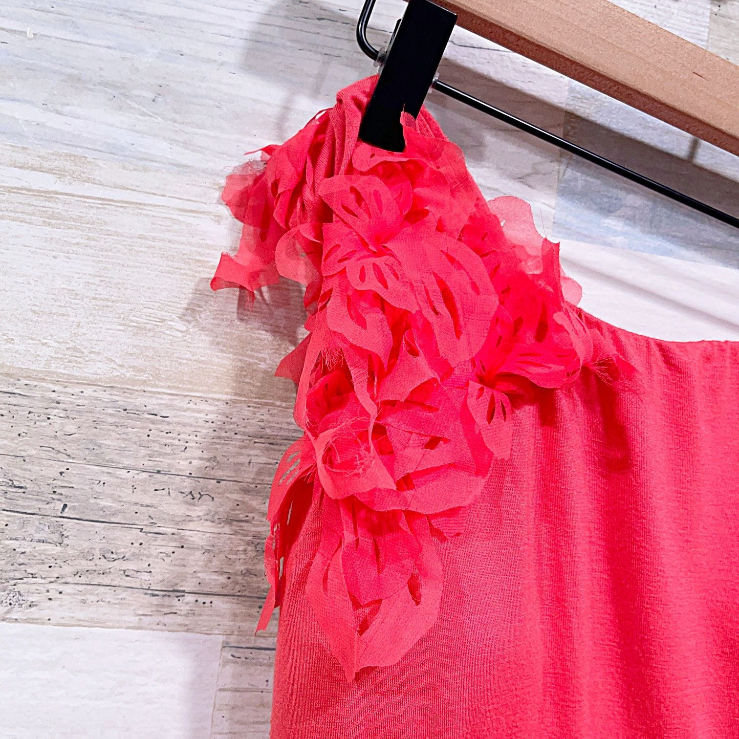 Other Soma Ruffle One Shoulder Maxi Jersey Dress Pink Sleeveless Size L / US 10 / IT 46 - 3 Thumbnail
