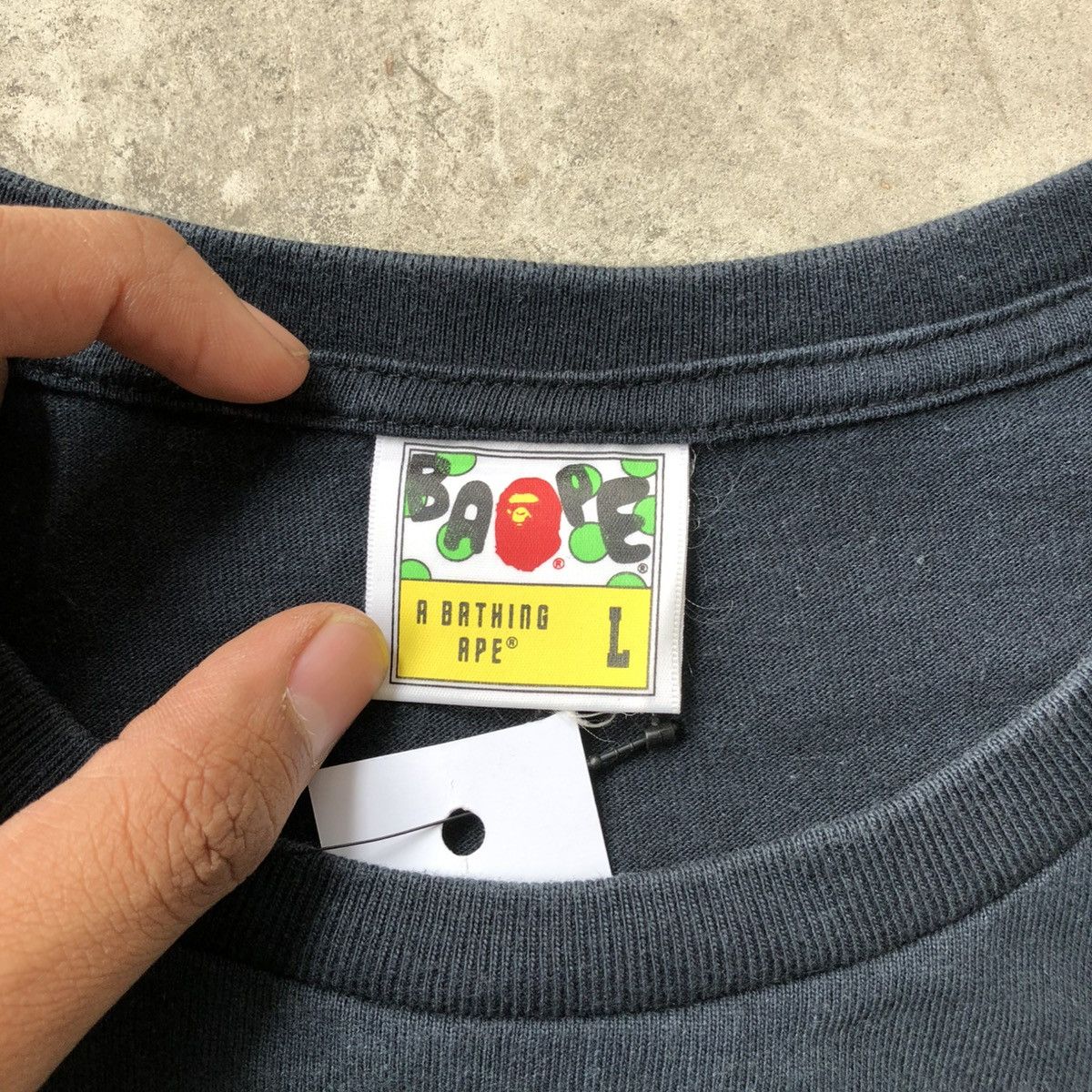 A Bathing Ape City Head Camo Black Big Logo Tee Bape